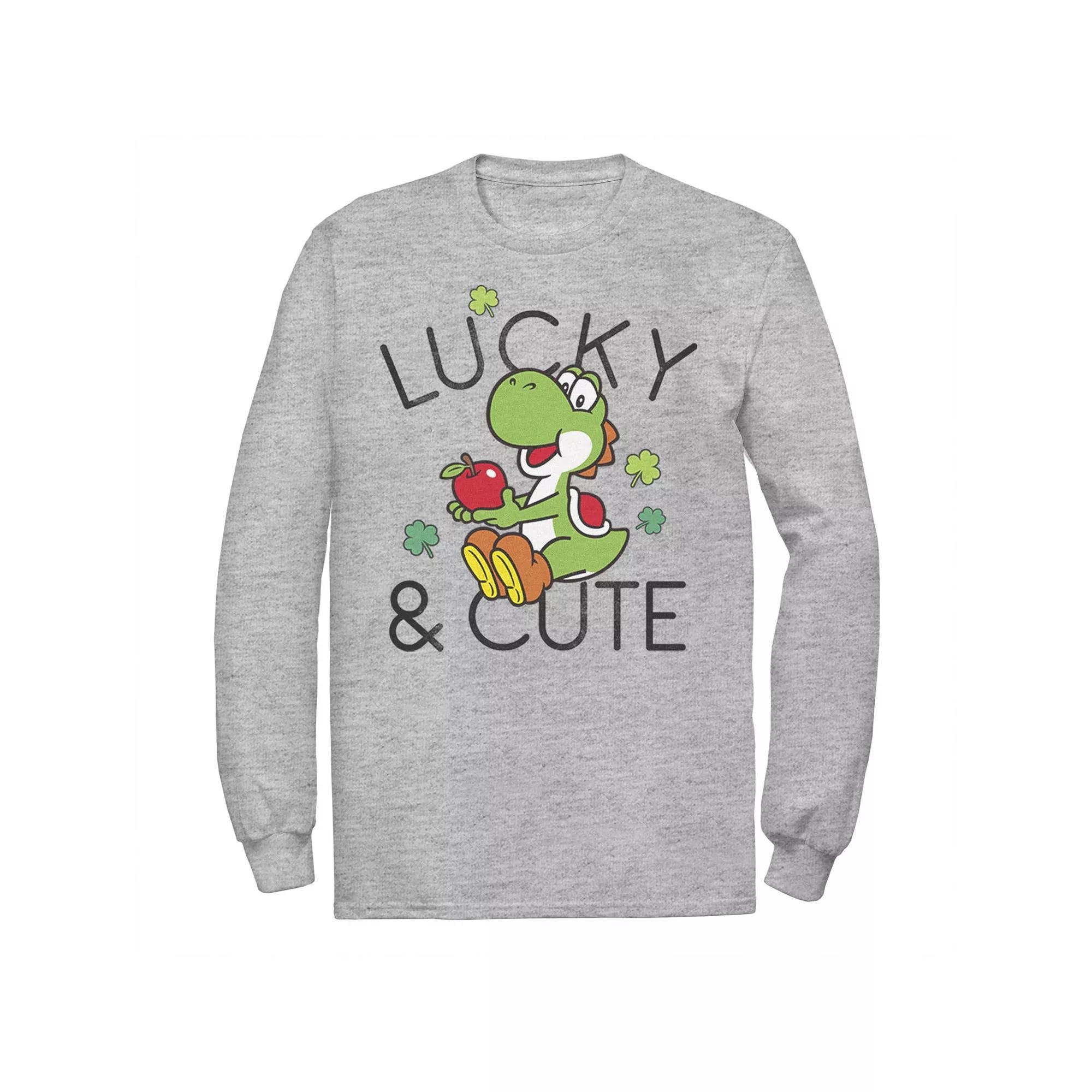 Men's Nintendo Super Mario Yoshi Lucky & Cute Tee, Size: XXL, Athletic Grey Product Image