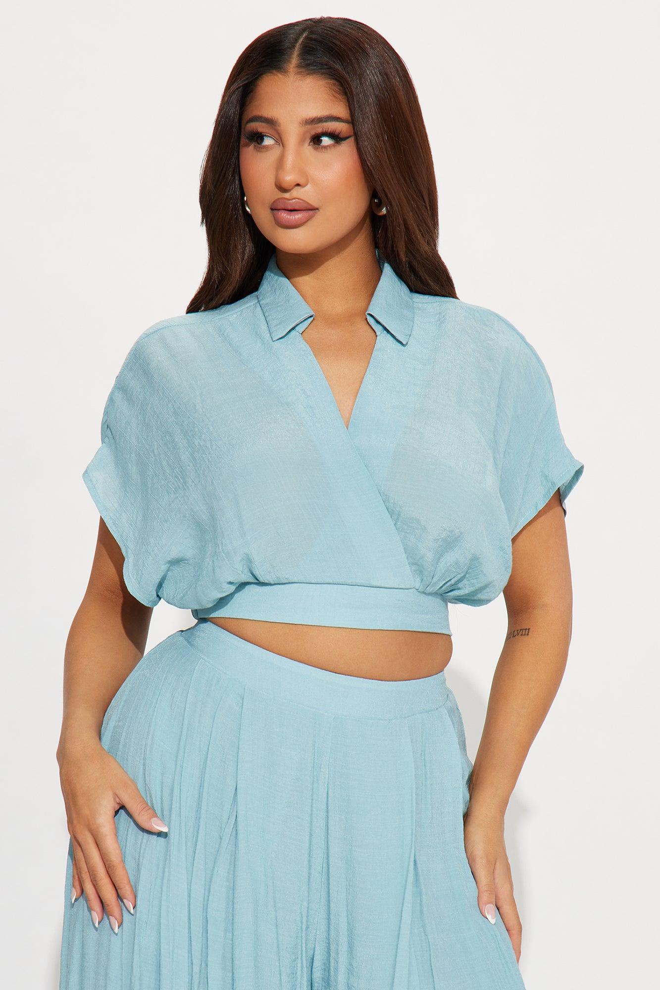 Mea Gauze Pant Set - Blue Product Image