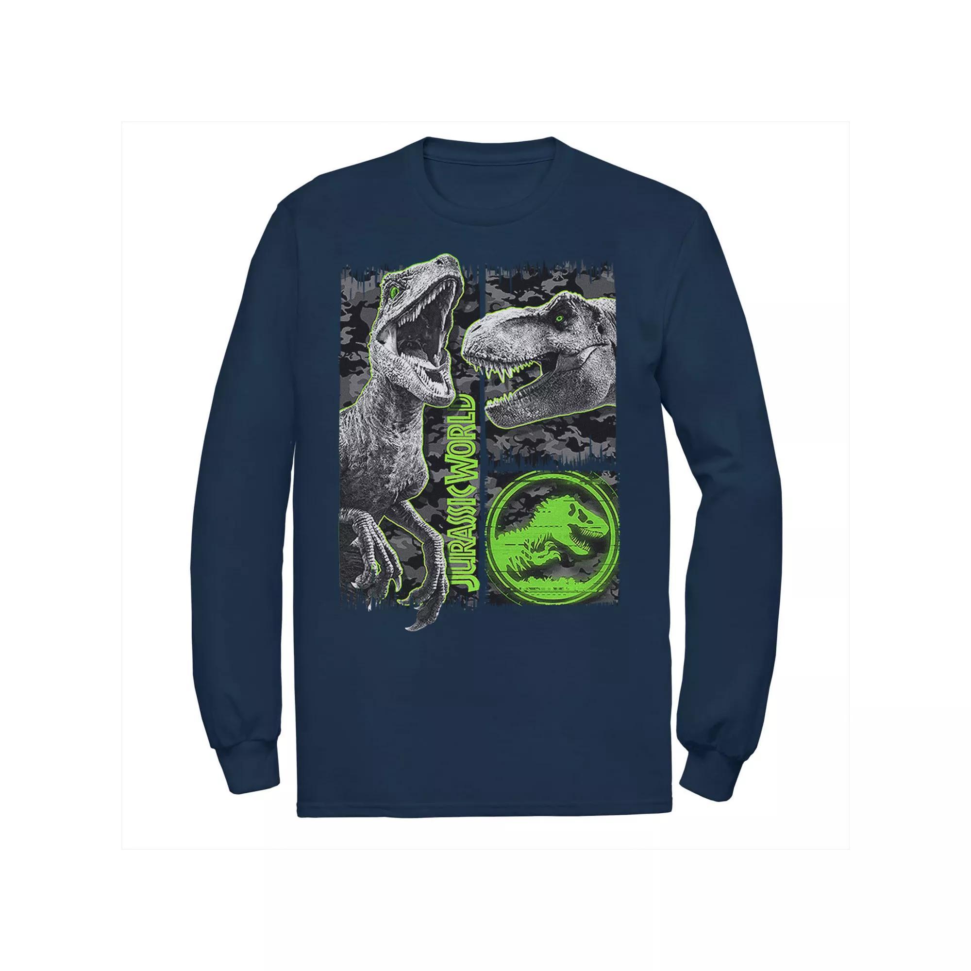 Men's Jurassic World Two Raptor T-Rex Camo Scratch Tee,  Product Image