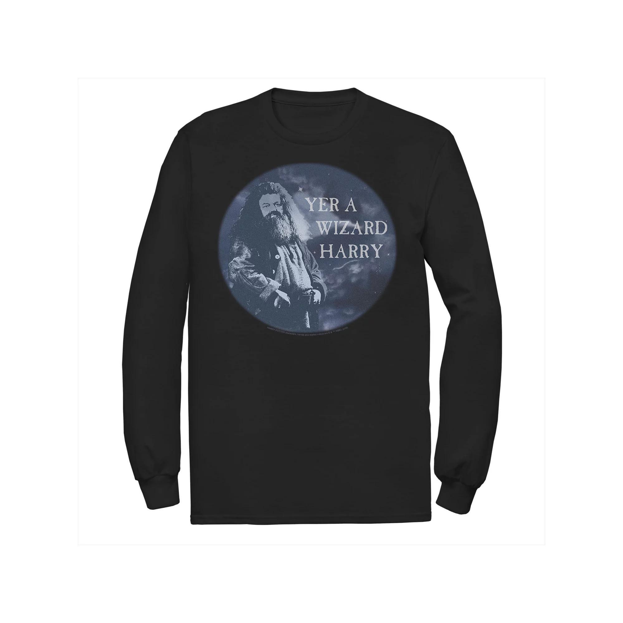 Men's Harry Potter Hagrid Yer A Wizard Harry Portrait Tee, Size: Large, Black Product Image