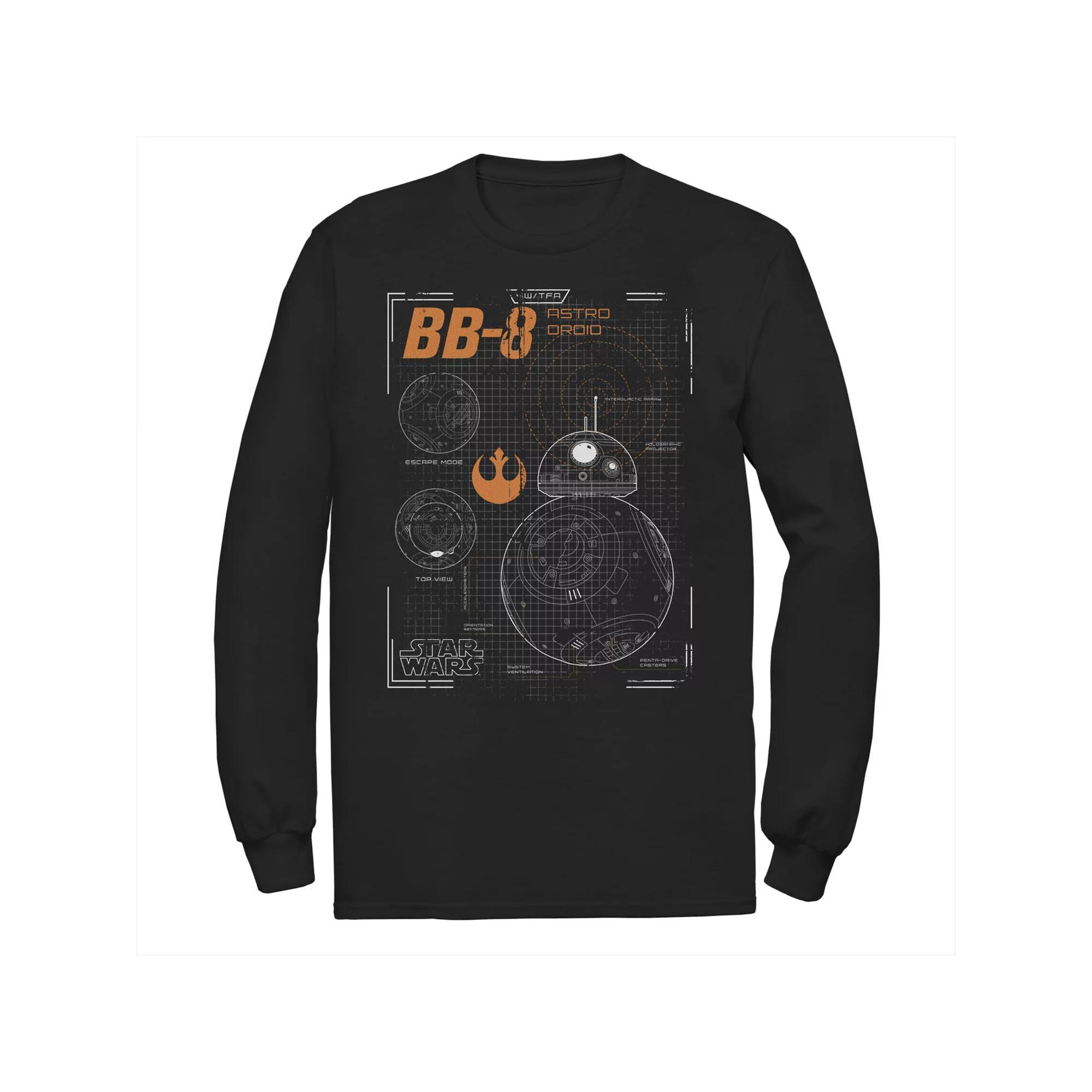 Men's Star Wars BB-8 Schematic Outline Tee, Size: Medium, Black Product Image