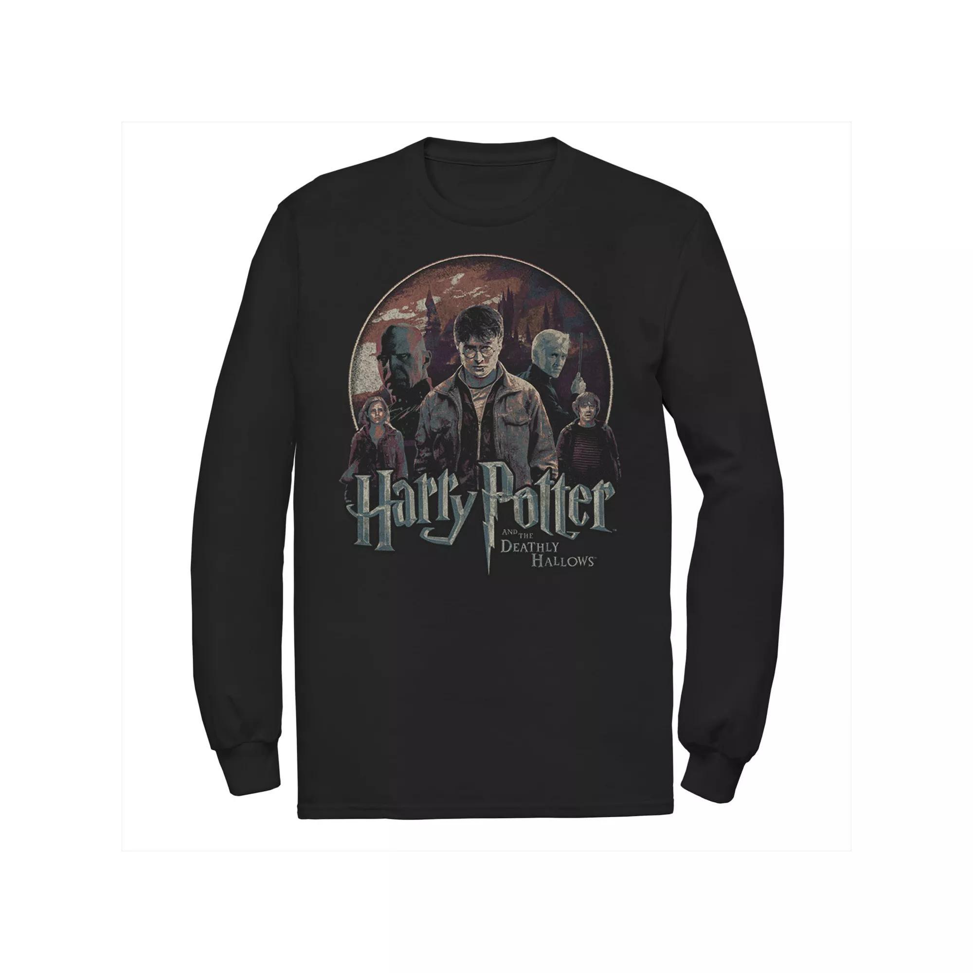 Men's Harry Potter And The Deathly Hallows Group Shot Tee, Size: Medium, Black Product Image