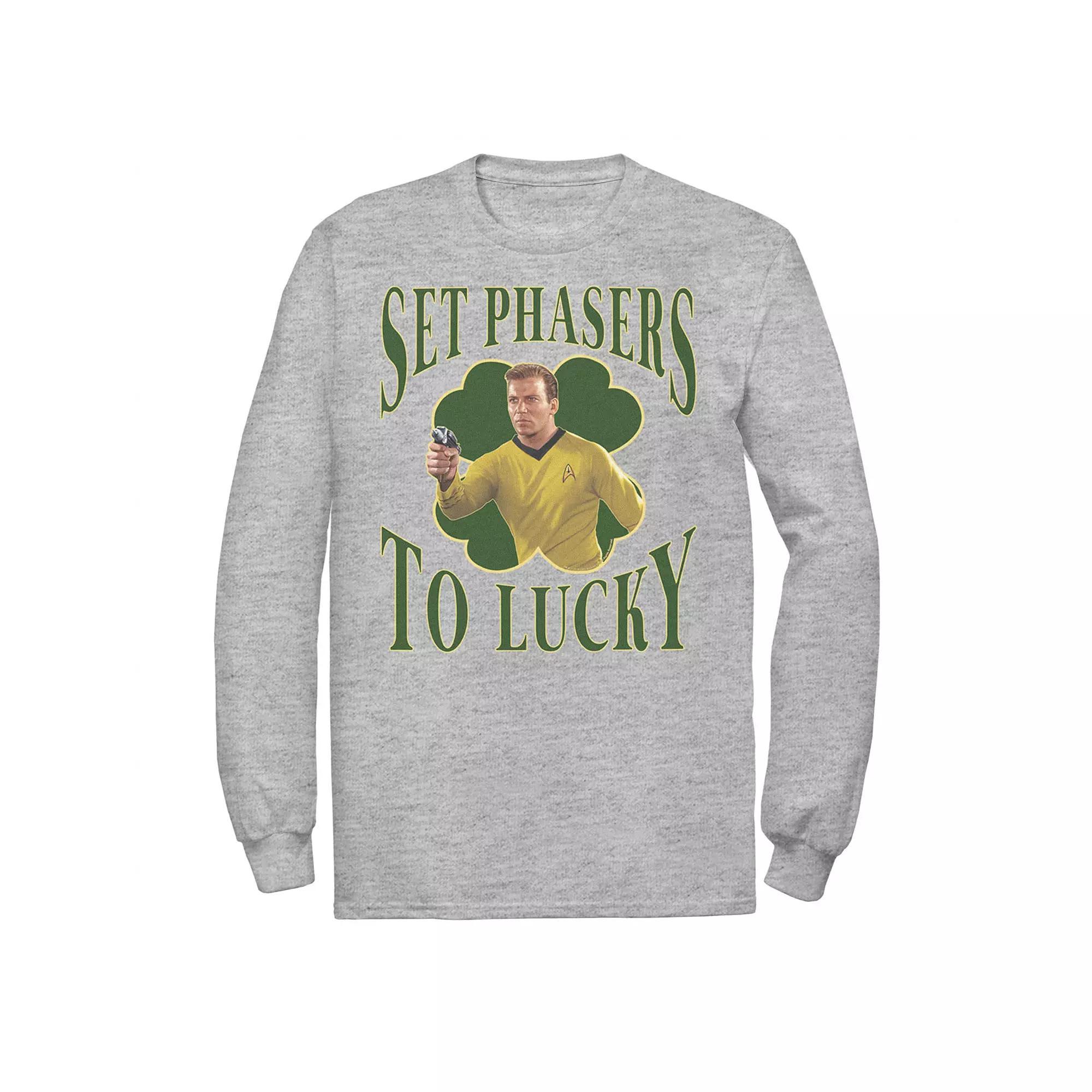 Men's Star Trek Next Generation St. Patty's Lucky Tee, Size: Medium, Athletic Grey Product Image