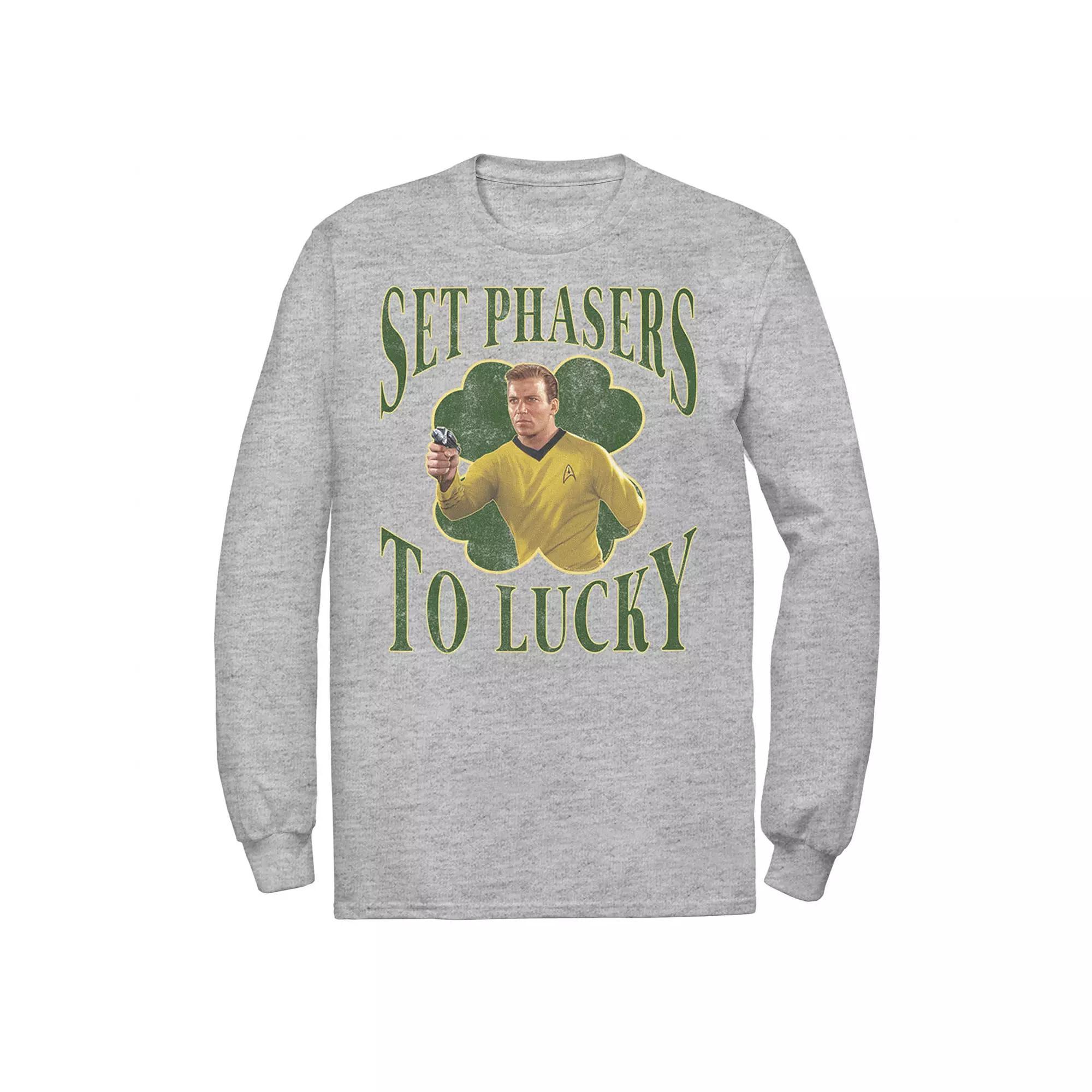Men's Star Trek Next Generation St. Patty's Lucky Tee, Size: Large, Athletic Grey Product Image