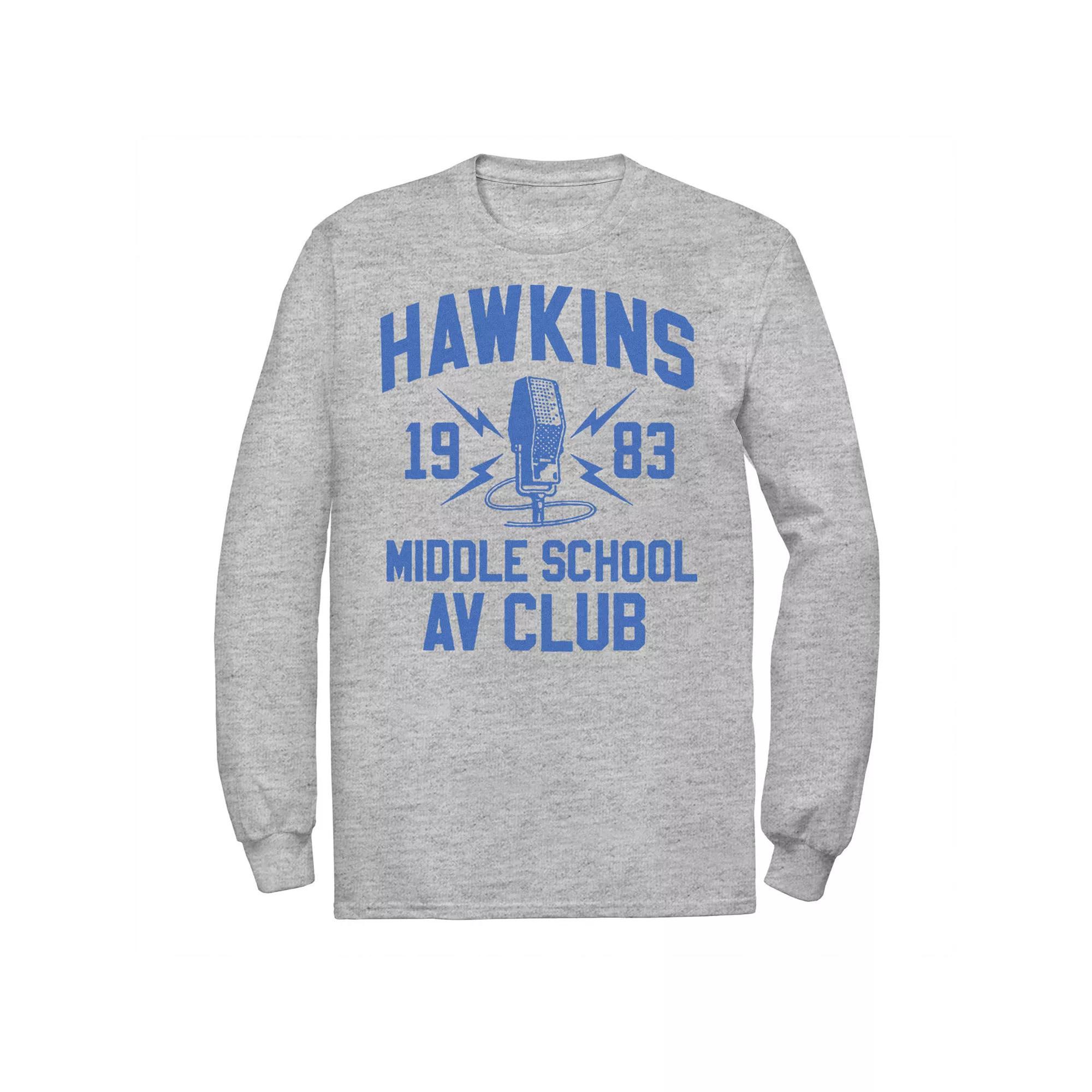 Men's Stranger Things Hawkins Middle School AV Club 1983 Tee, Size: Small, Athletic Grey Product Image