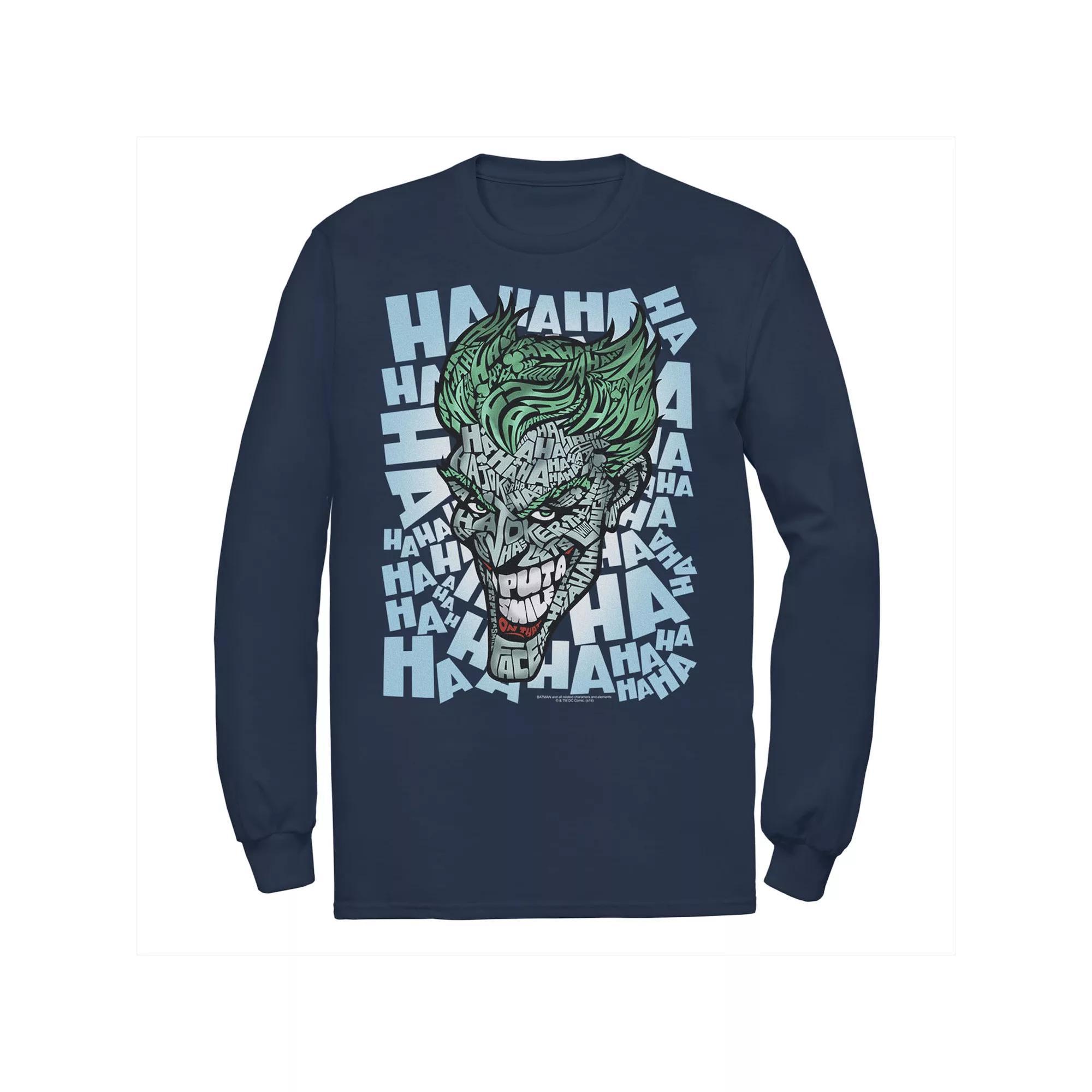 Men's DC Comics The Joker Text Fill Tee, Size: Small, Blue Product Image