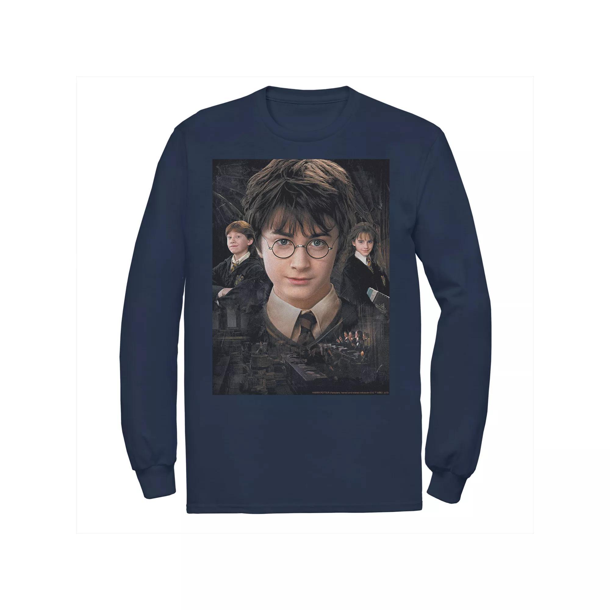 Men's Harry Potter Chamber Of Secrets Harry Ron Hermione Poster Tee,  Product Image