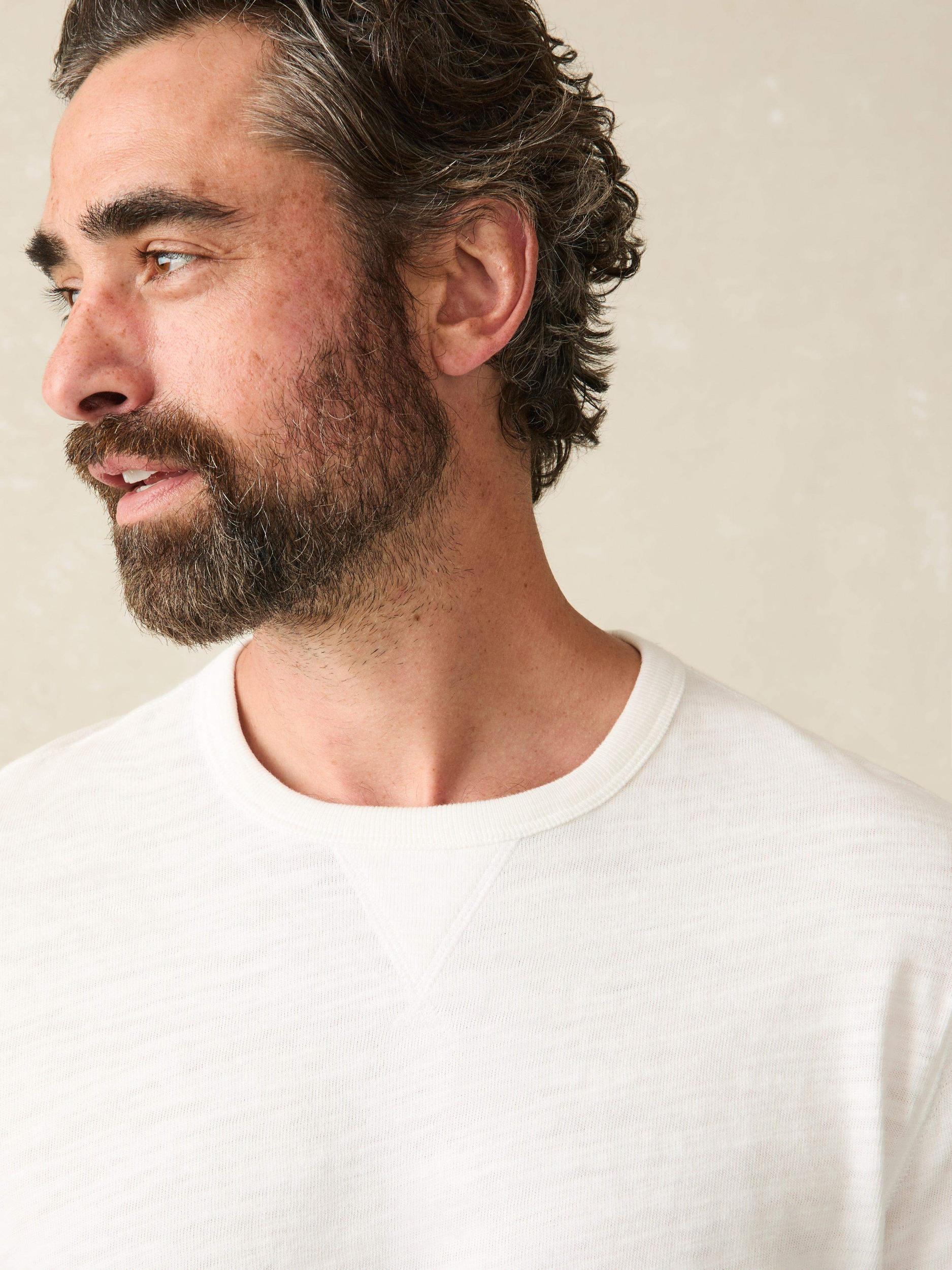 Sunwashed Slub Crew - White Male Product Image