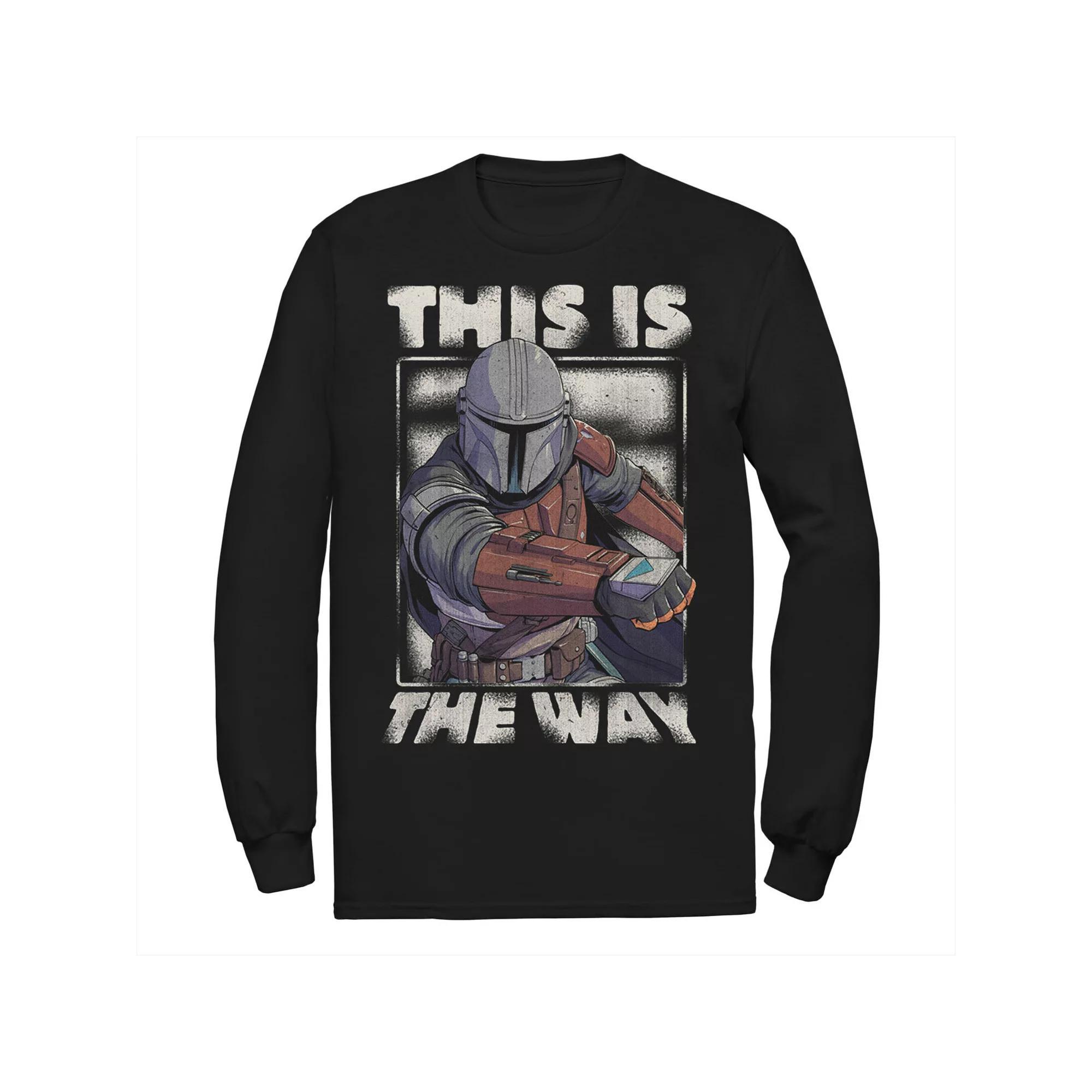 Men's Star Wars The Mandalorian This Is The Way Portrait Long Sleeve Graphic Tee, Size: Medium, Black Product Image