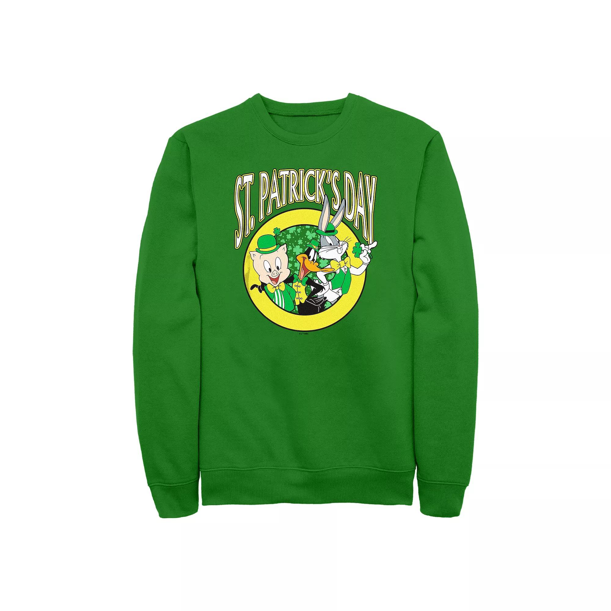 Men's Looney Tunes St. Patrick's Day Buddies Graphic Fleece, Size: XL, Kelly Product Image