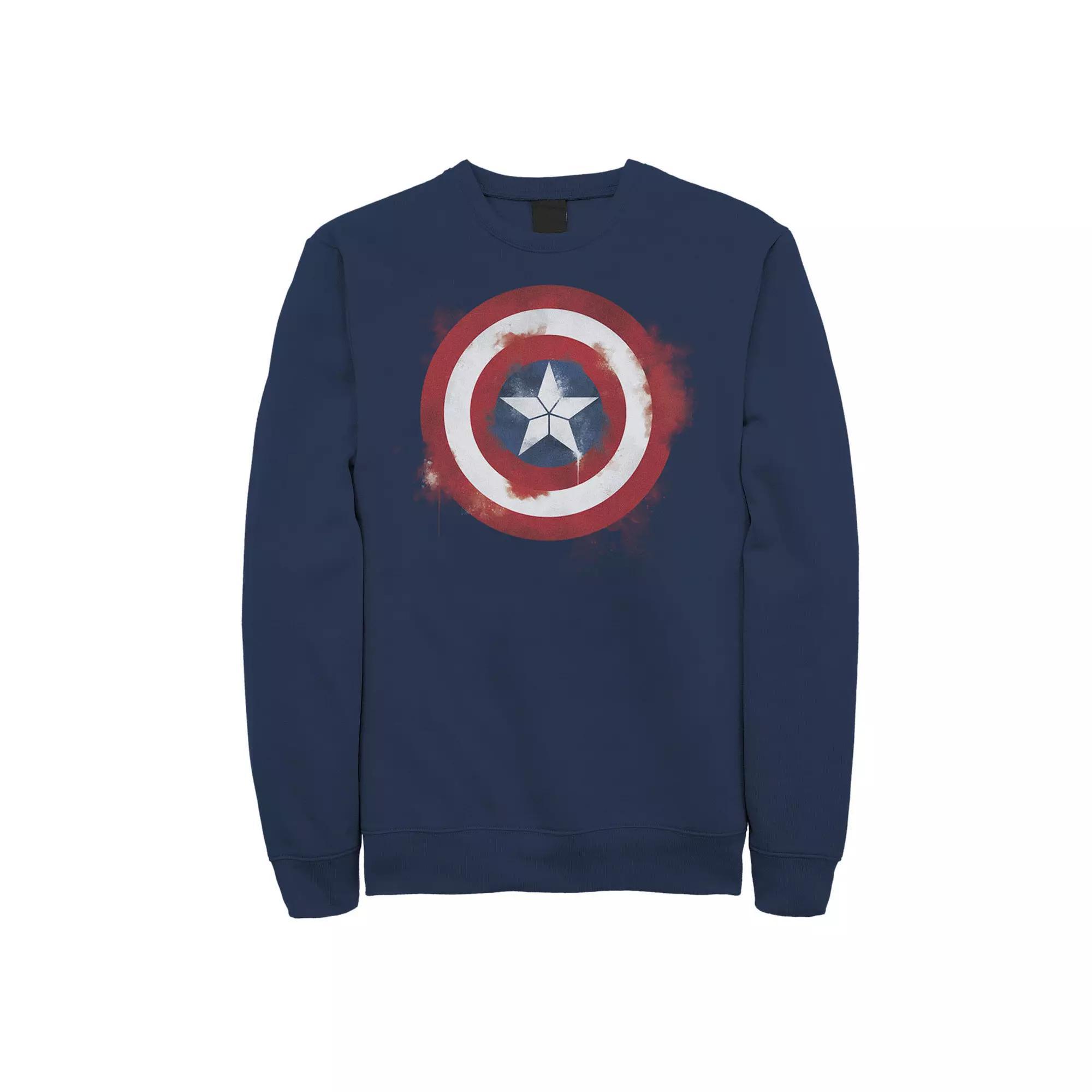 Men's Marvel Avengers Endgame Spray Paint Captain America Logo Sweatshirt,  Product Image