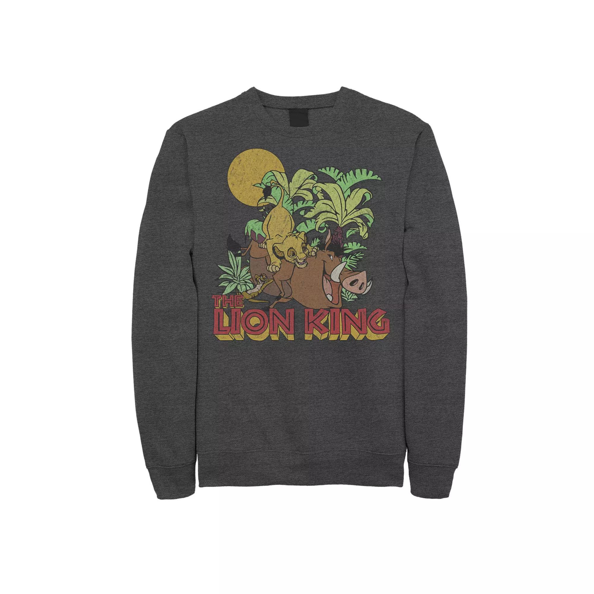 Men's Disney The Lion King Tropical Forest Fun Sweatshirt, Size: Medium, Grey Heather Product Image