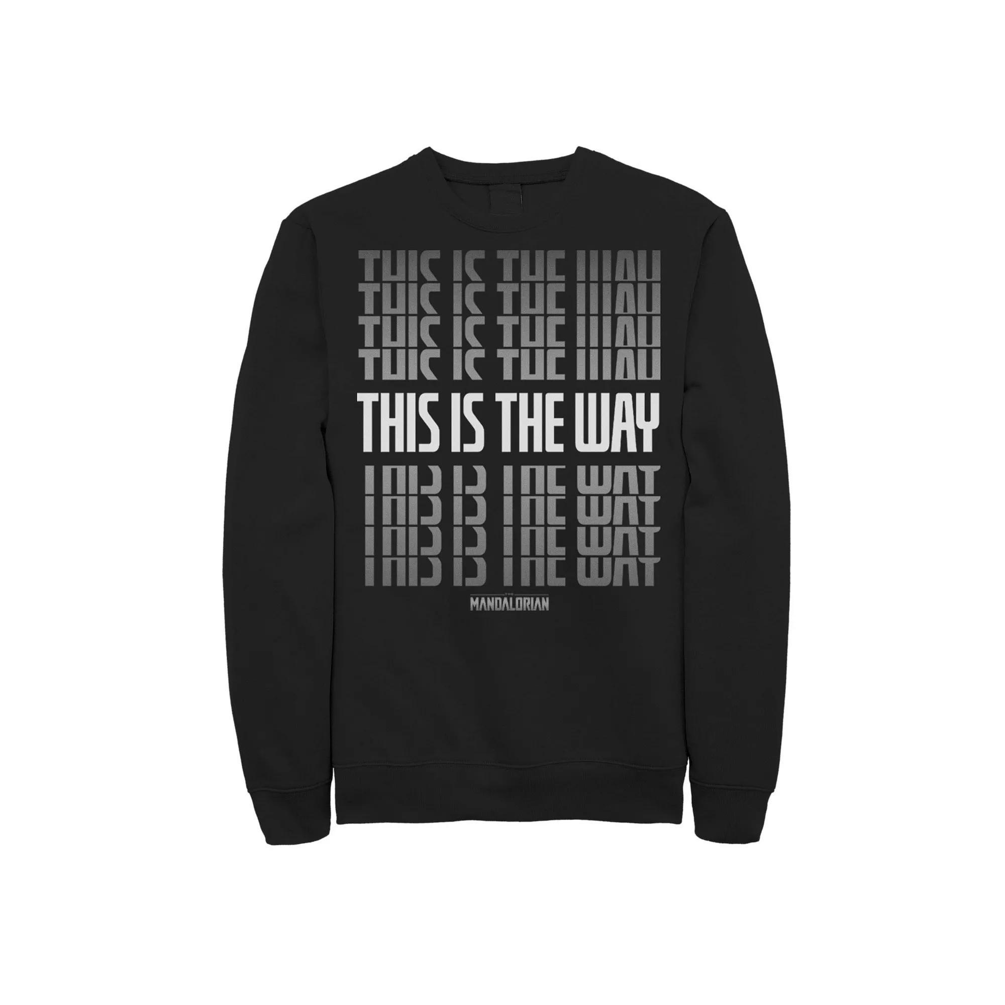 Men's Star Wars The Mandalorian This Is The Way Text Stack Sweatshirt, Size: XL, Black Product Image