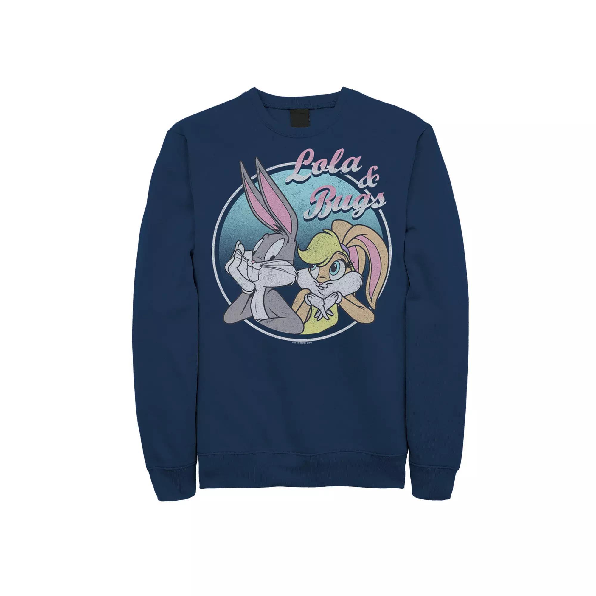 Men's Looney Tunes Lola And Bugs Sweatshirt, Size: XXL, Blue Product Image