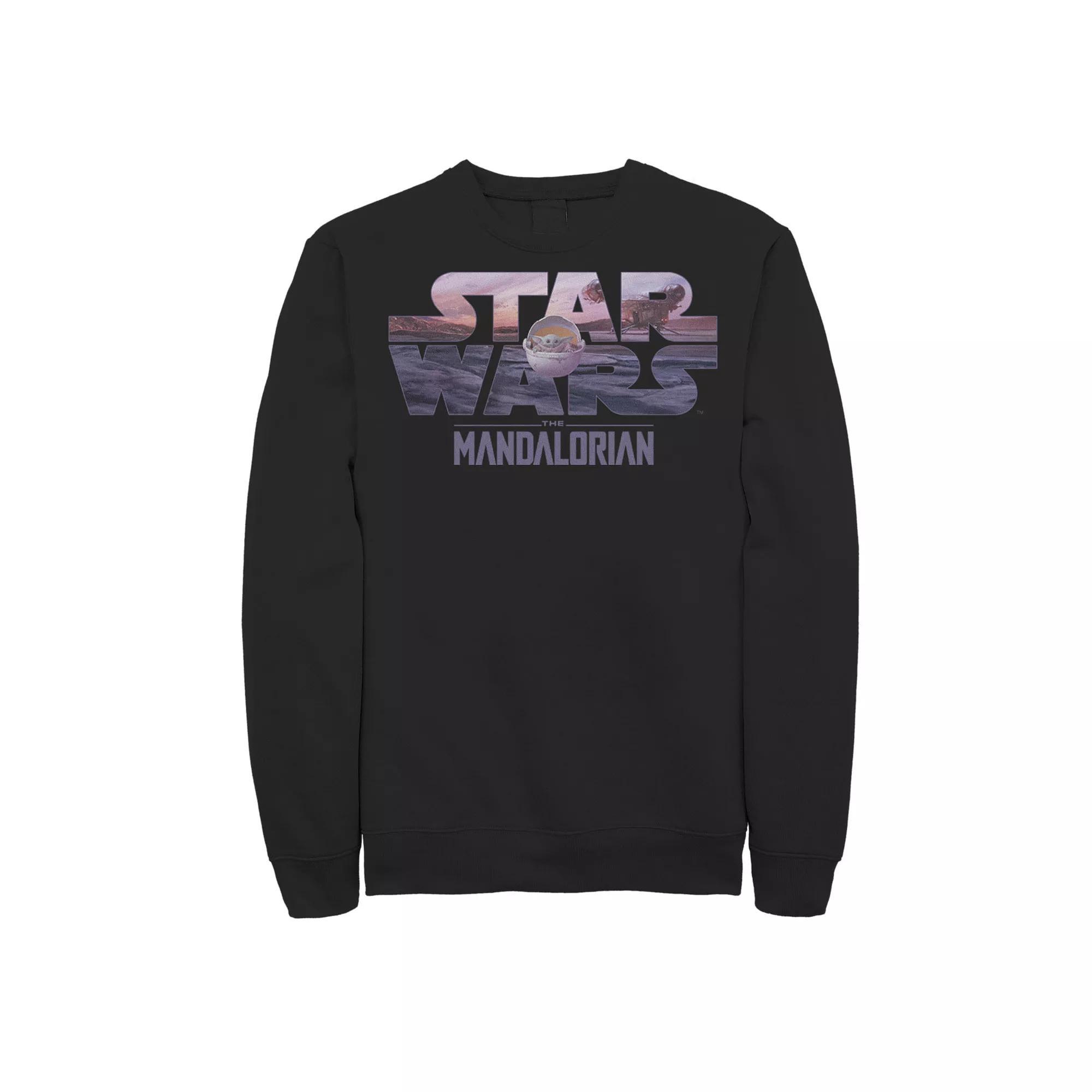 Men's Star Wars The Mandalorian The Child Logo Fill Sweatshirt,  Product Image