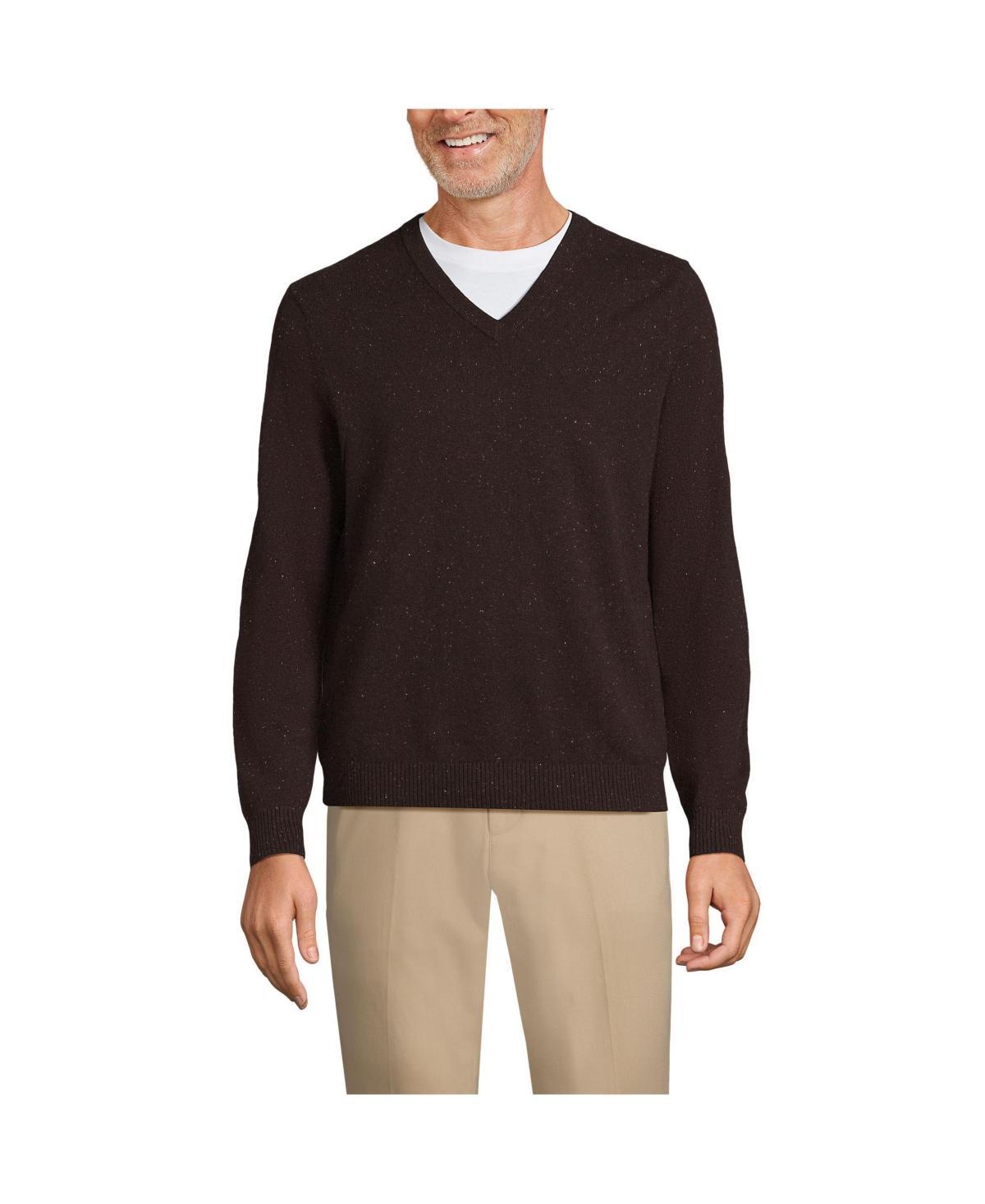 Mens Lands End Fine-Gauge Cashmere V-neck Sweater Product Image