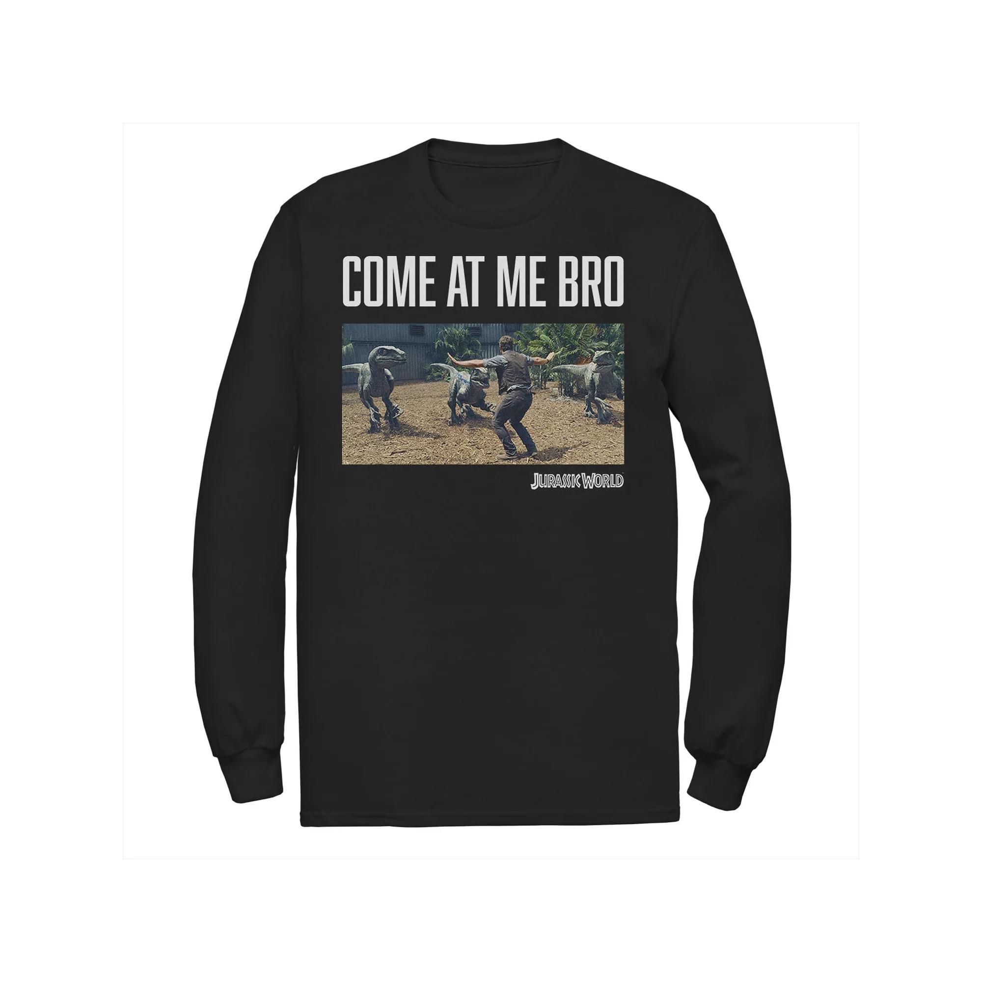 Men's Jurassic World Come At Me Bro Movie Still Long Sleeve Graphic Tee,  Product Image