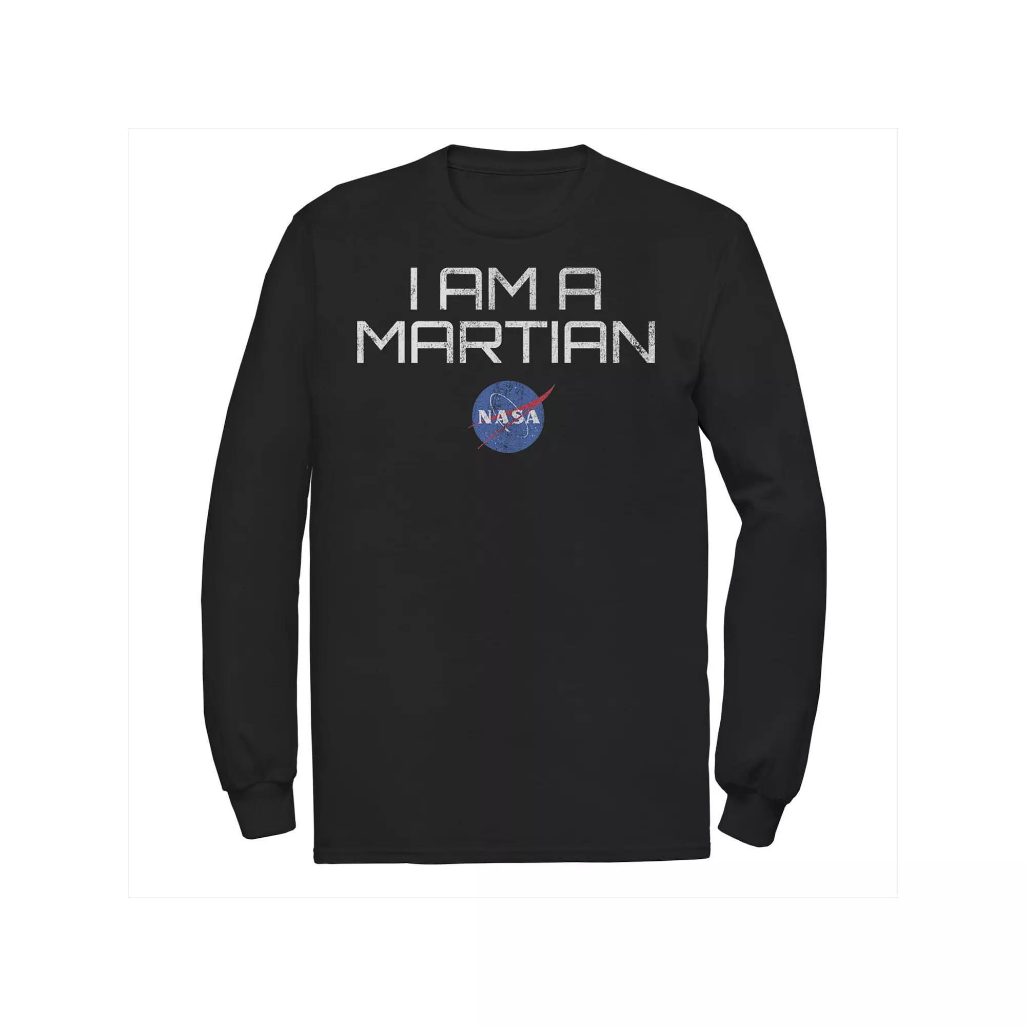 Men's NASA I Am A Martian With Logo Long Sleeve Graphic Tee, Size: Medium, Black Product Image