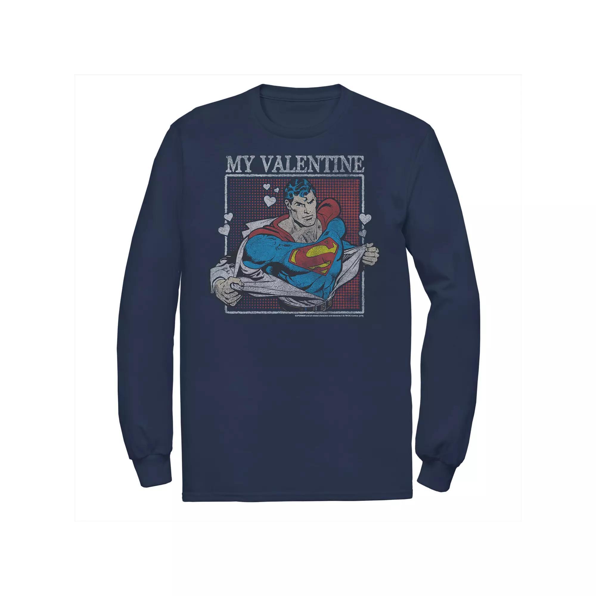 Mens DC Comics Superman My Valentine Comic Portrait Graphic Tee, Men's,  Product Image