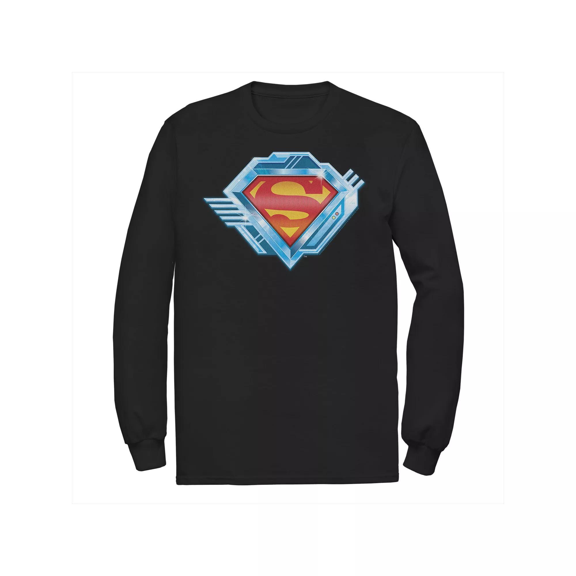 Men's DC Comics Superman Chrome Chest Logo Long Sleeve Graphic Tee,  Product Image