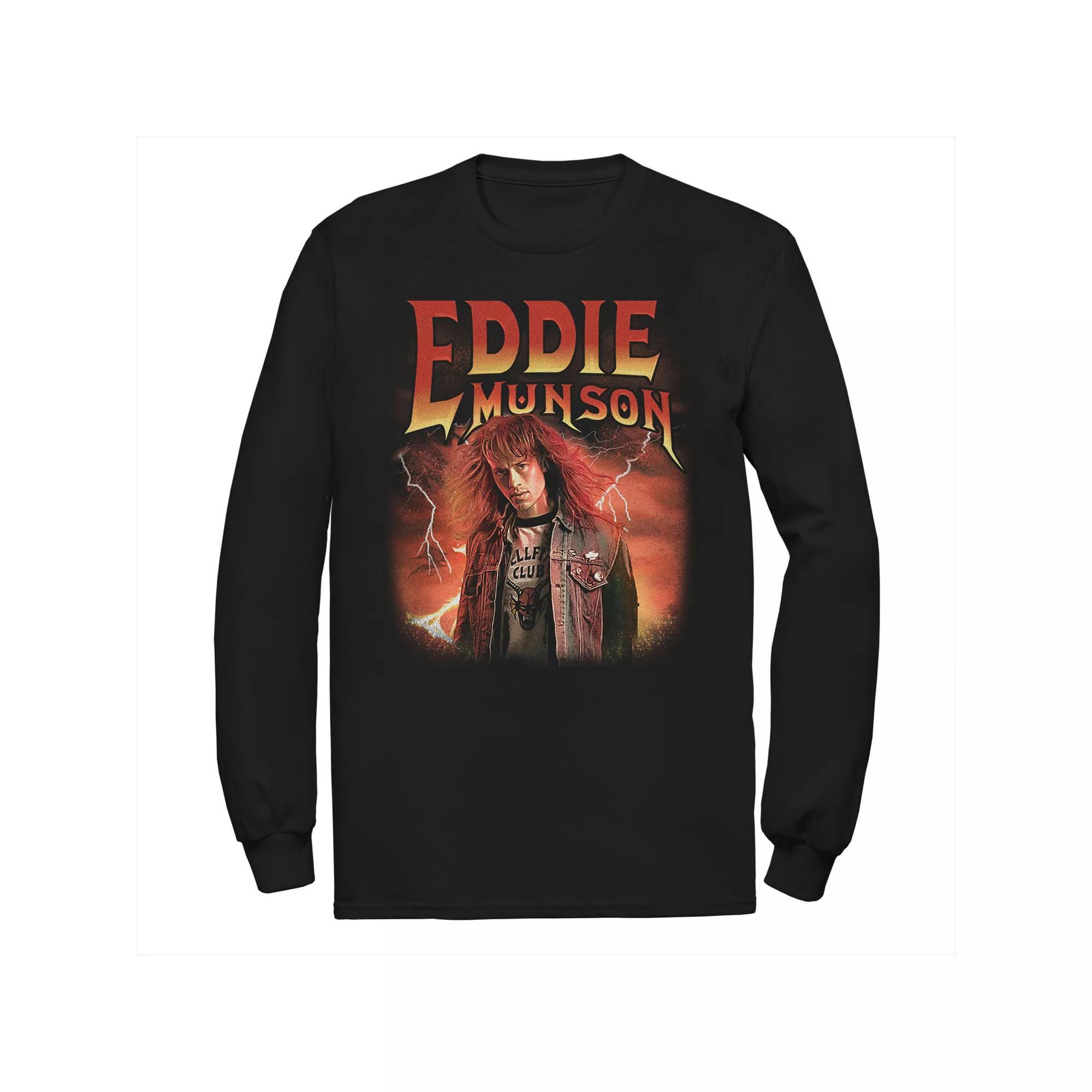 Men's Stranger Things Eddie M Hellfire Club Tee, Size: Medium, Black Product Image