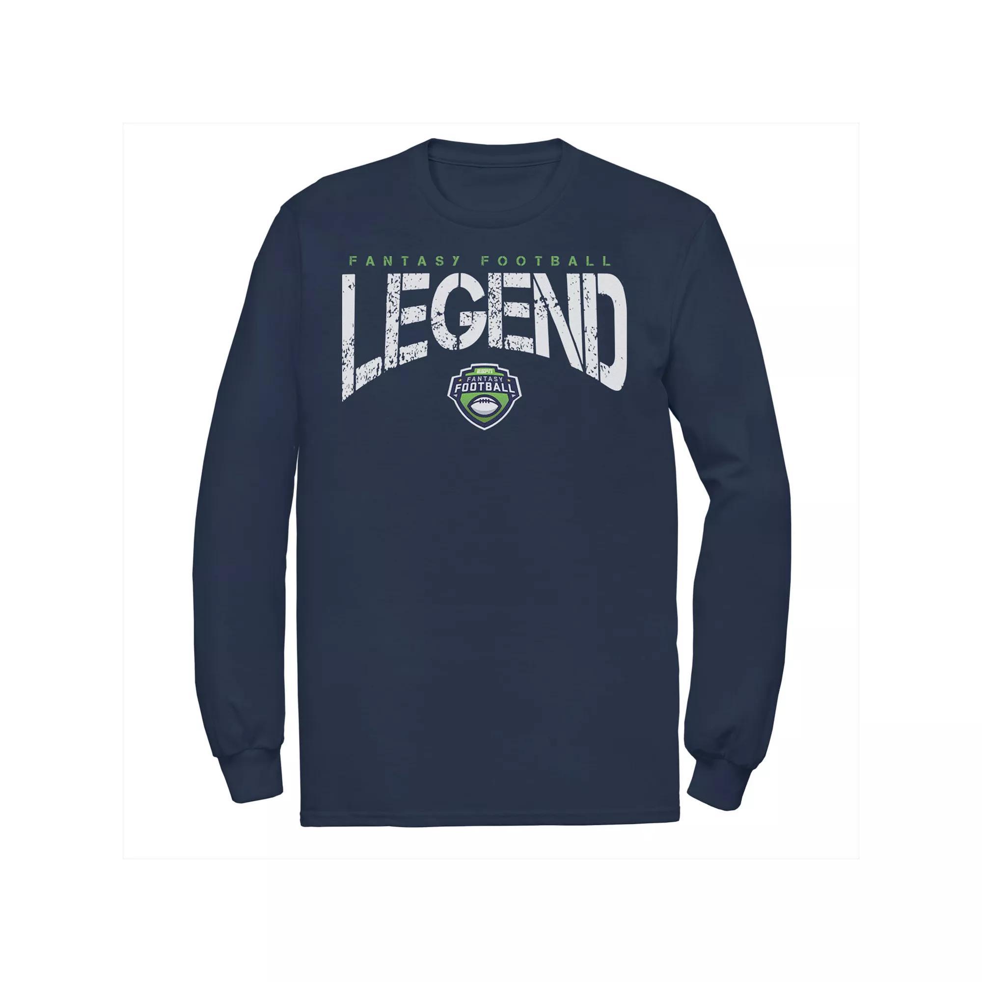 Men's ESPN Fantasy Football Legend Logo Long Sleeve Tee, Size: XXL, Blue Product Image