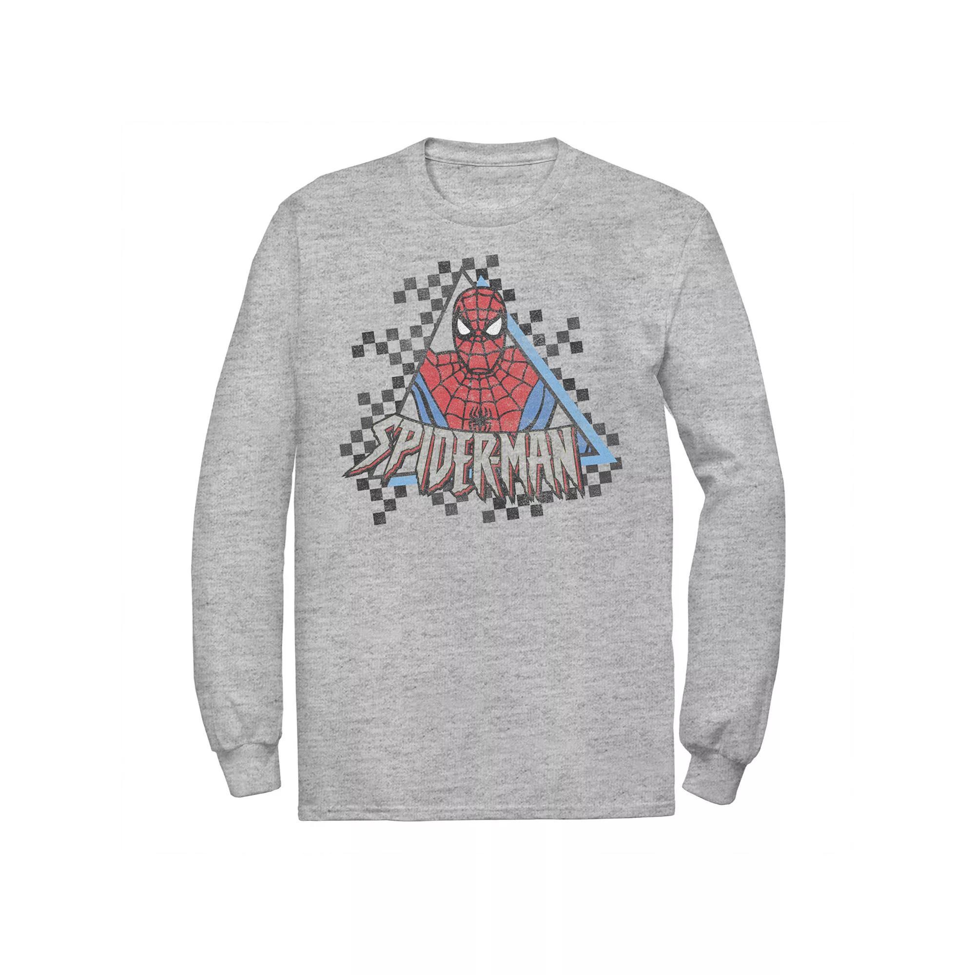 Men's Marvel Spider-Man Checkerboard Retro Portrait Tee,  Product Image