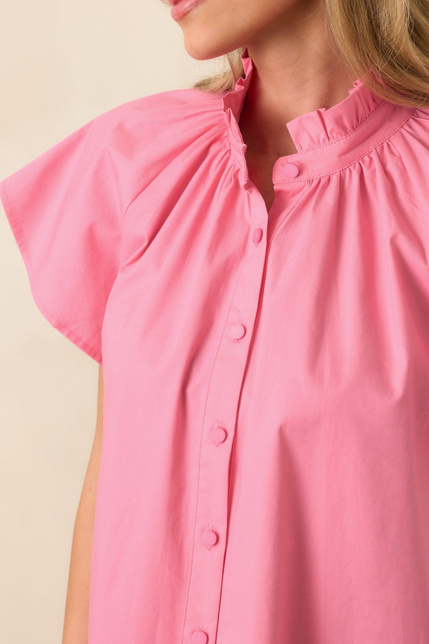 Florence Geranium Pink Cotton Top Product Image