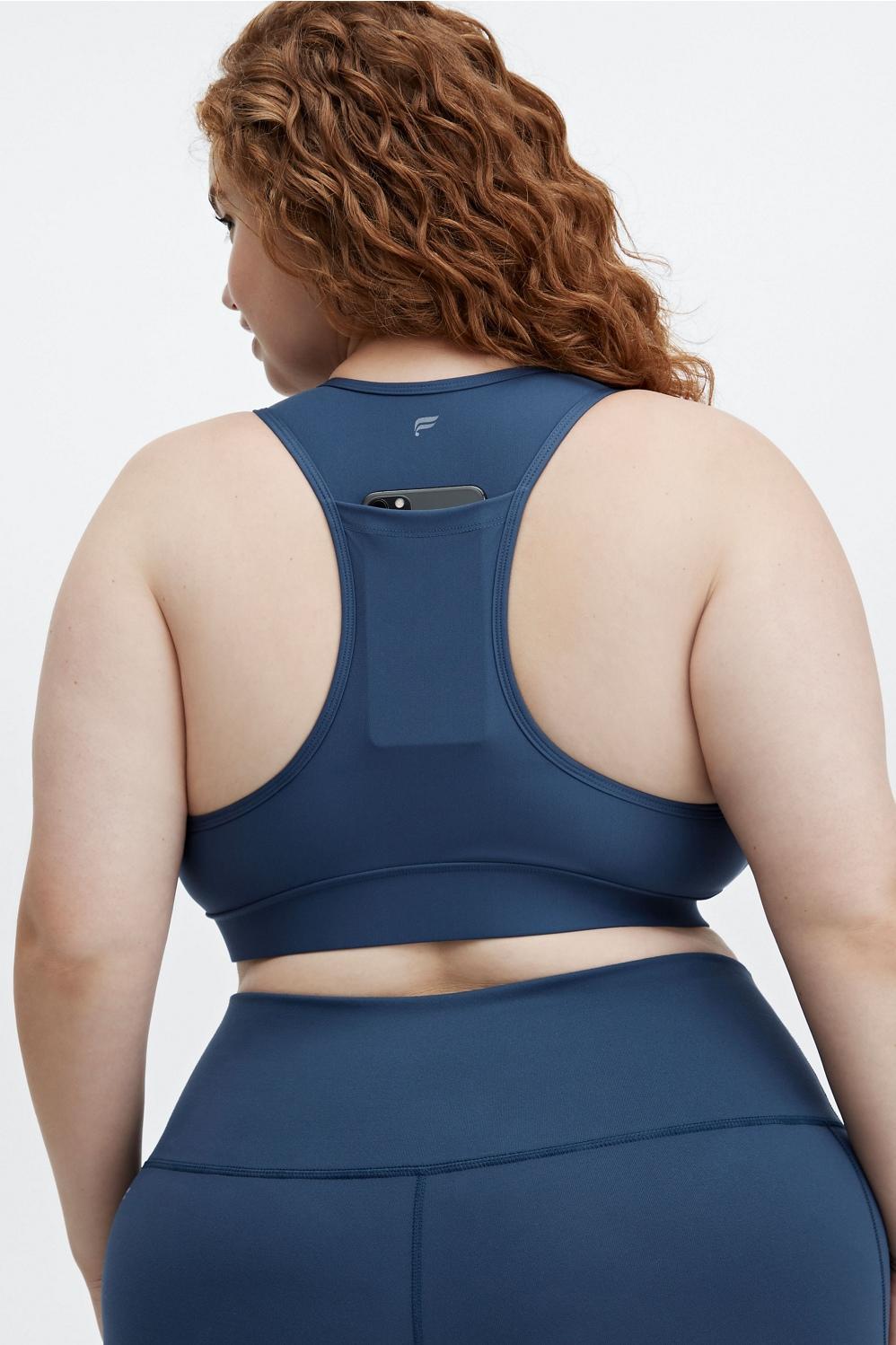 Fabletics On-the-Go Medium-Impact Sports Bra Womens blue plus Size 4X Product Image