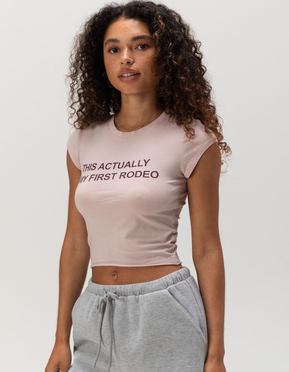 FULL TILT My First Rodeo Womens Baby Tee - BLUSH Product Image