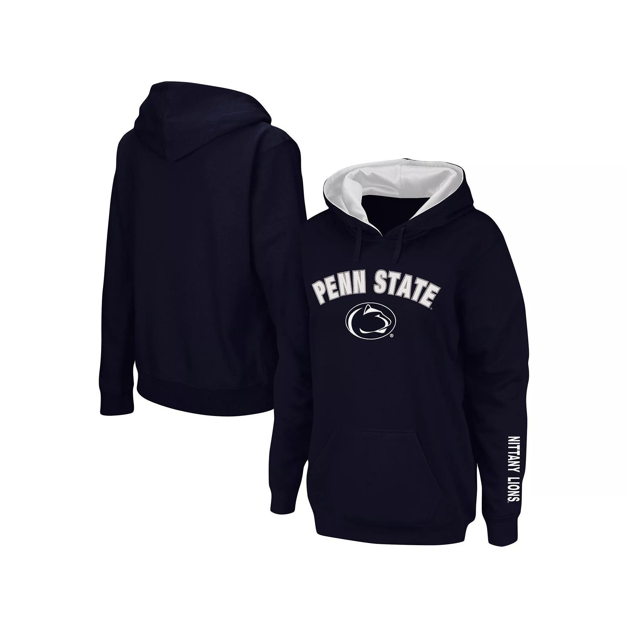 Women's Navy Penn State Nittany Lions Arch & Logo 1 Pullover Hoodie, Size: XL, Blue Product Image