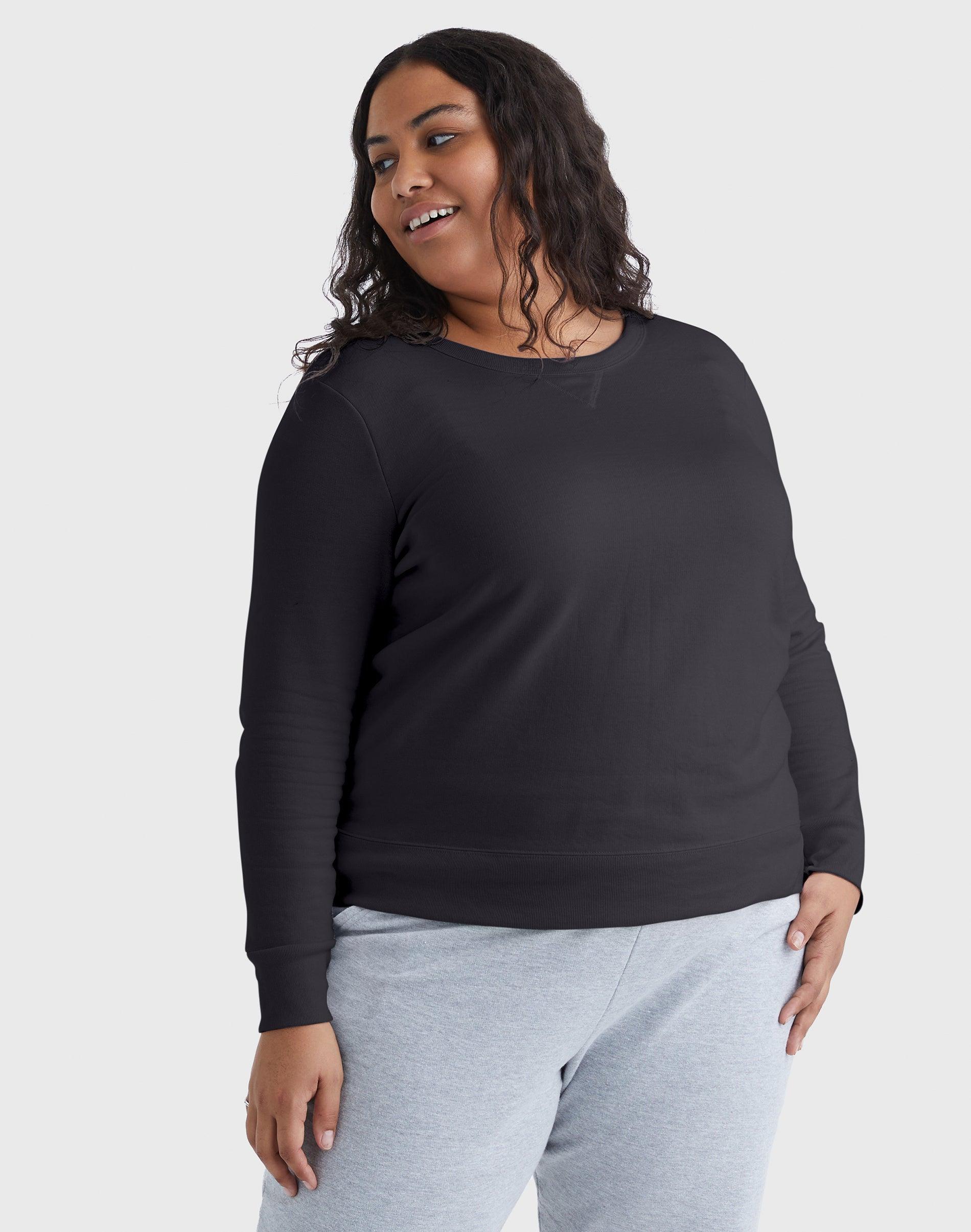 Plus Size Just My Size  Fleece Crew Sweatshirt, Women's, Size: 1XL, Slate Grey Product Image