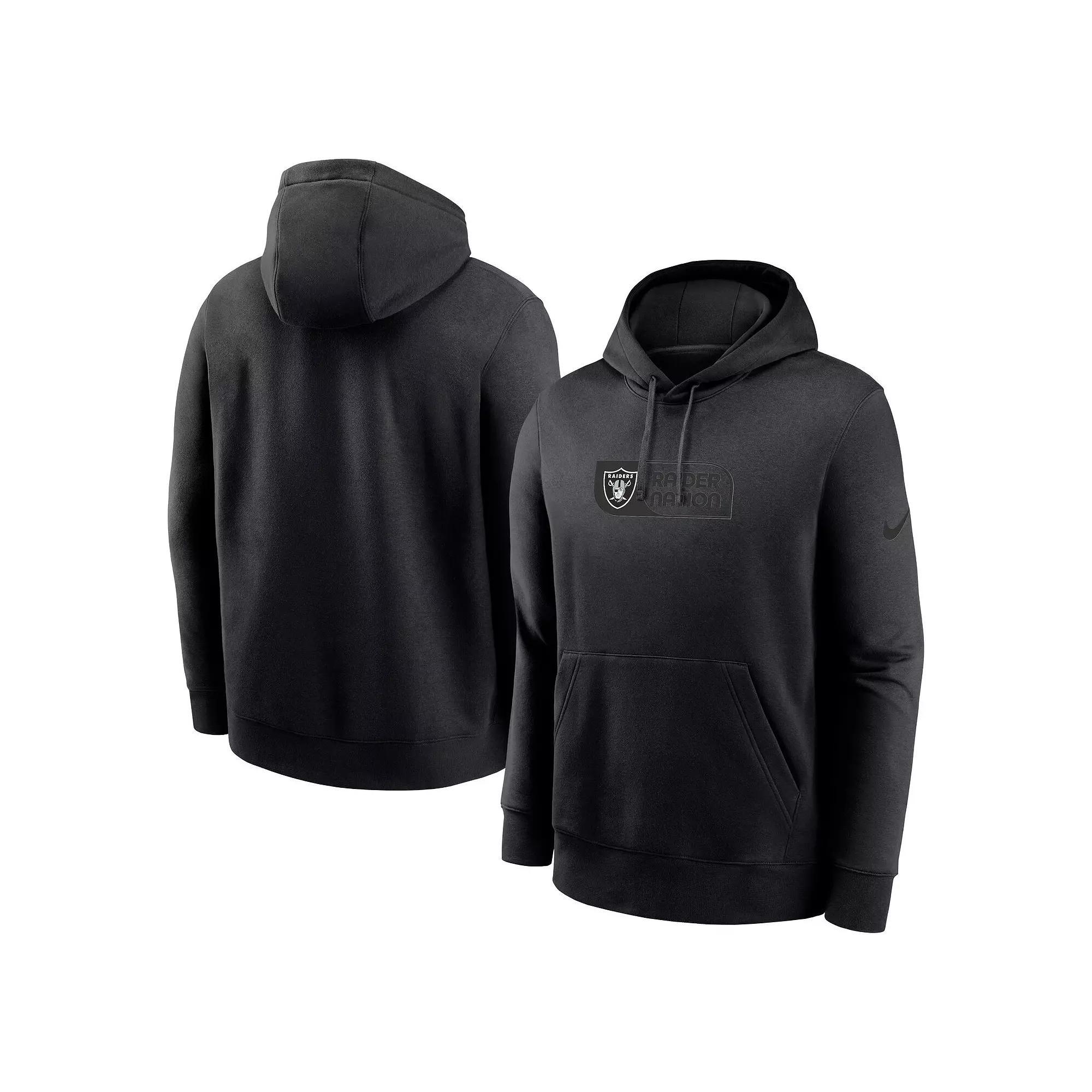 Men's Nike Black Las Vegas Raiders Edge French Terry Club Pullover Hoodie,  Product Image