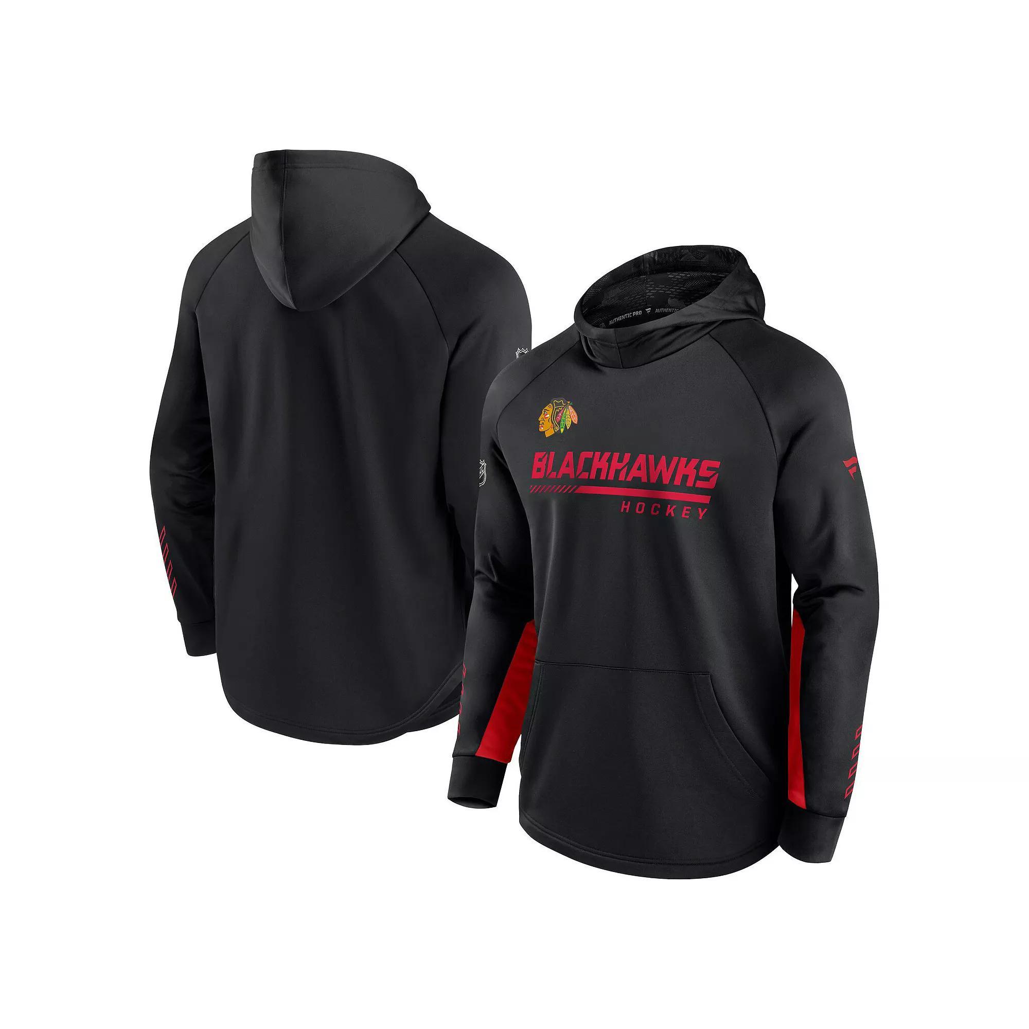 Mens Fanatics Branded Black San Jose Sharks Authentic Pro Locker Room Raglan Pullover Hoodie Product Image