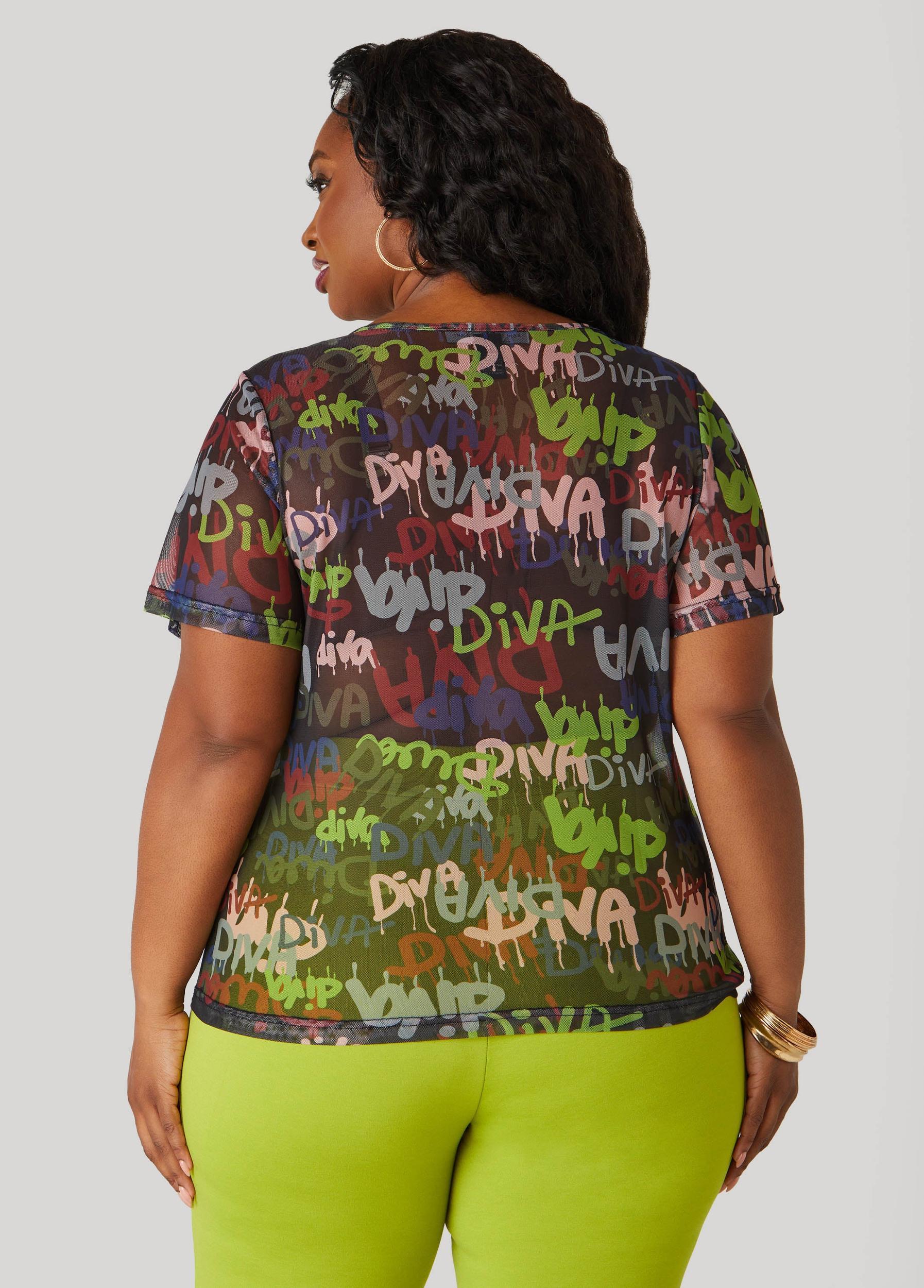 Printed Mesh Tee Product Image