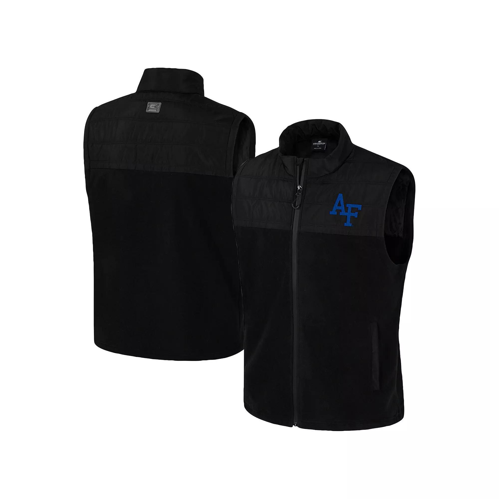 Men's Colosseum Black Air Force Falcons Block The Sun Full-Zip Vest,  Product Image