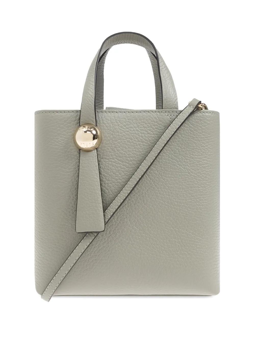 FURLA Sfera Logo Engraved Shoulder Bag In Gray Product Image