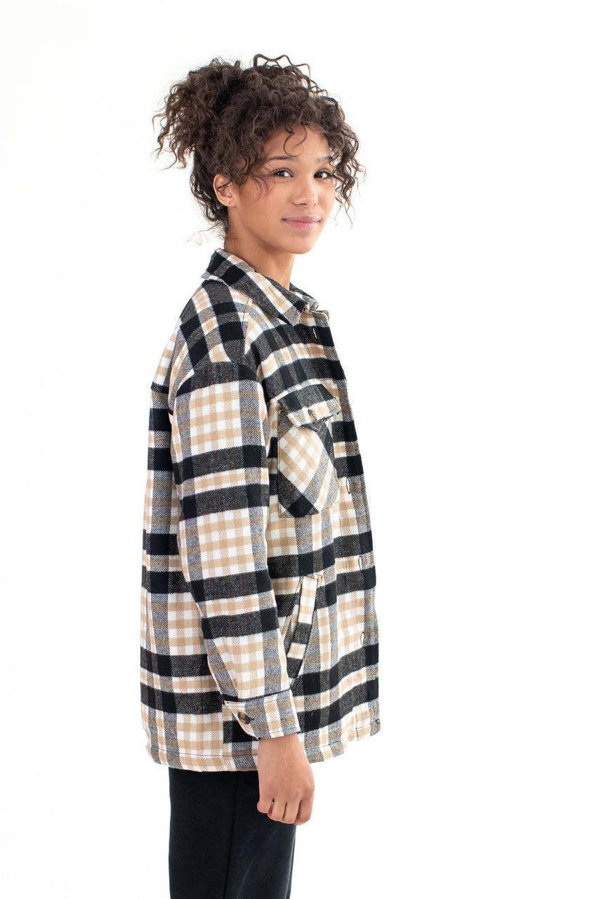 Black Heavy Plaid Jacket Product Image