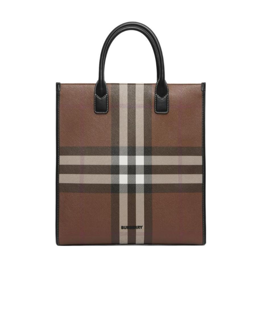 BURBERRY Exaggerated Check Tote Bag In Green Product Image