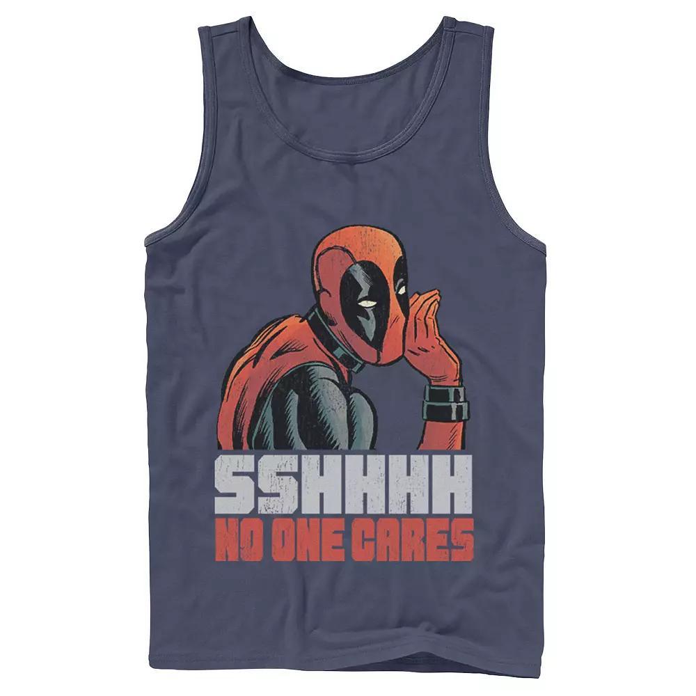 Men's Marvel Deadpool SSHHHH No One Cares Whisper Graphic Tank Top,  Product Image