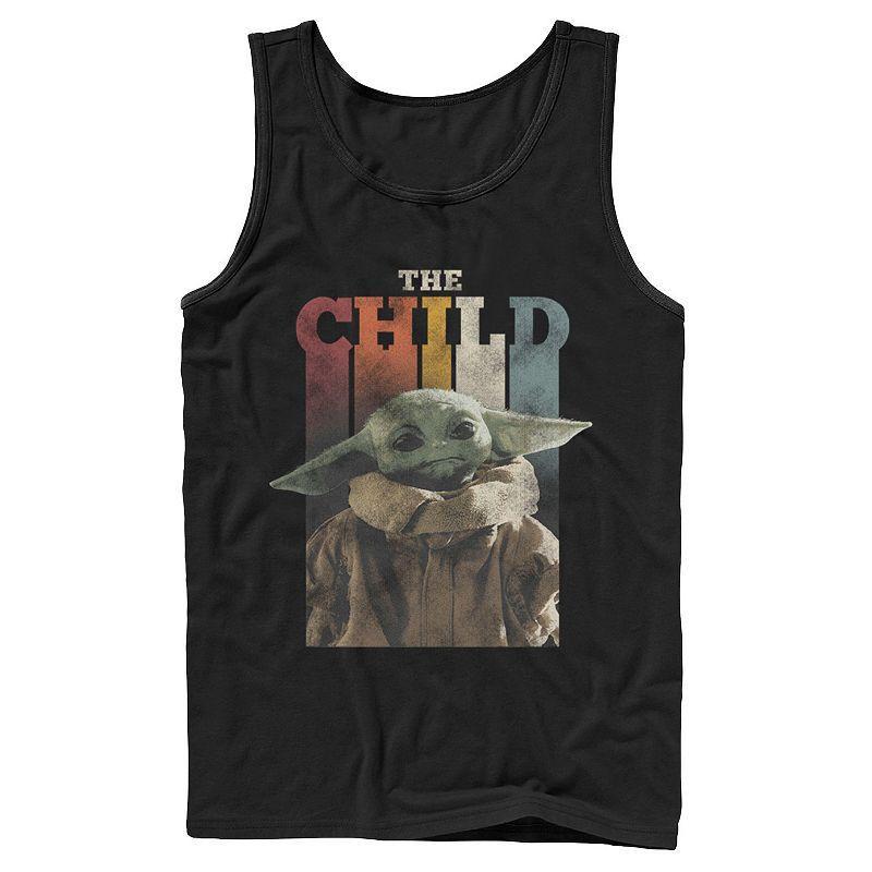 Men's Star Wars The Mandalorian The Child Colorful Letters Tank Top, Size: XL, Black Product Image