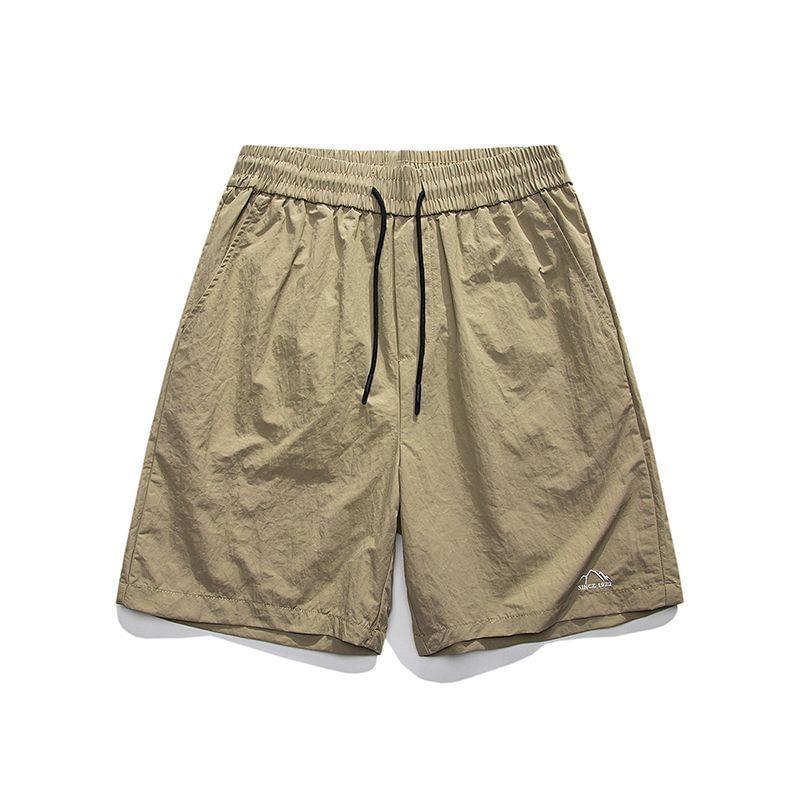 Drawstring Waist Plain Shorts Product Image