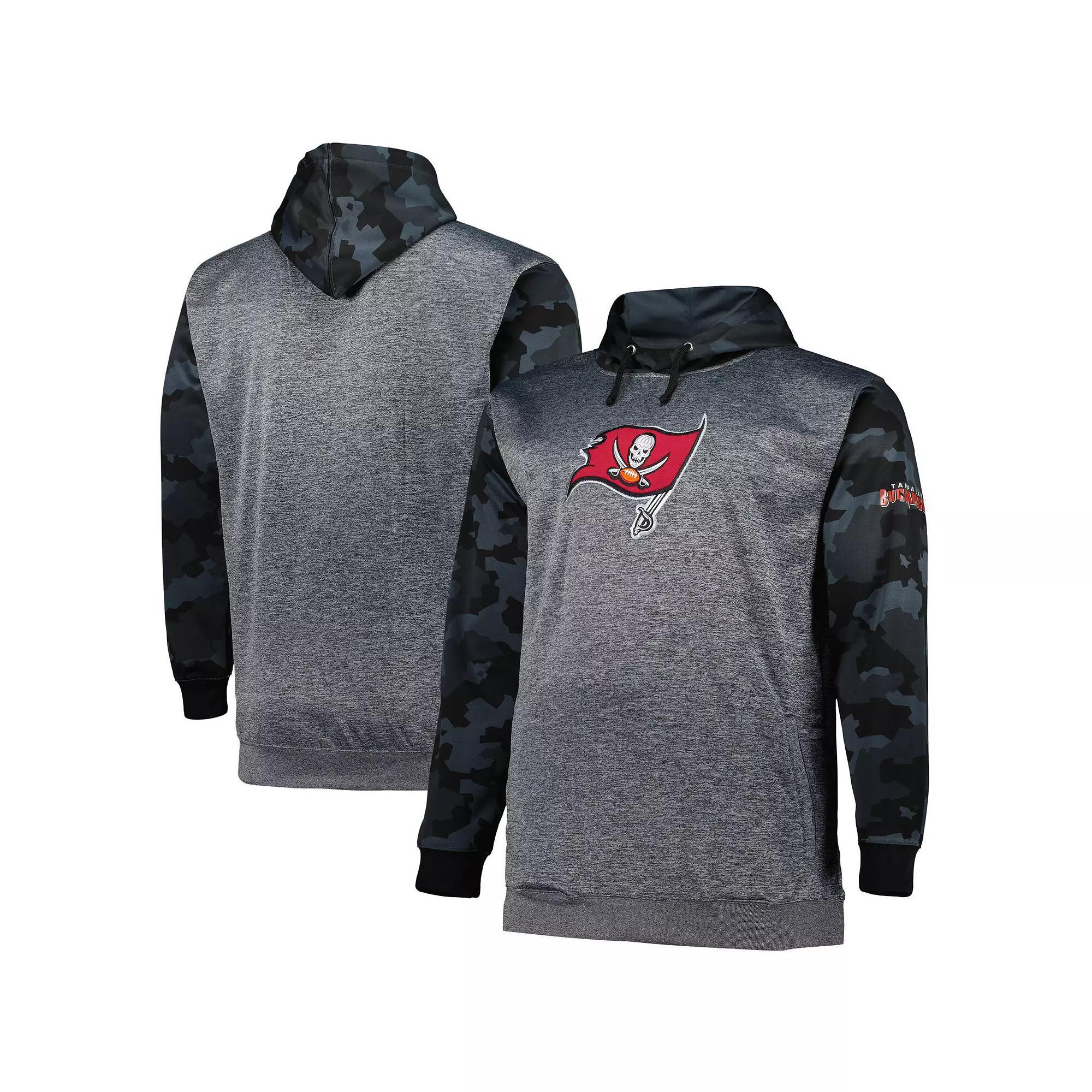 Men's Fanatics Branded Heather Charcoal Tampa Bay Buccaneers Camo Pullover Hoodie, Size: 3XLT Product Image