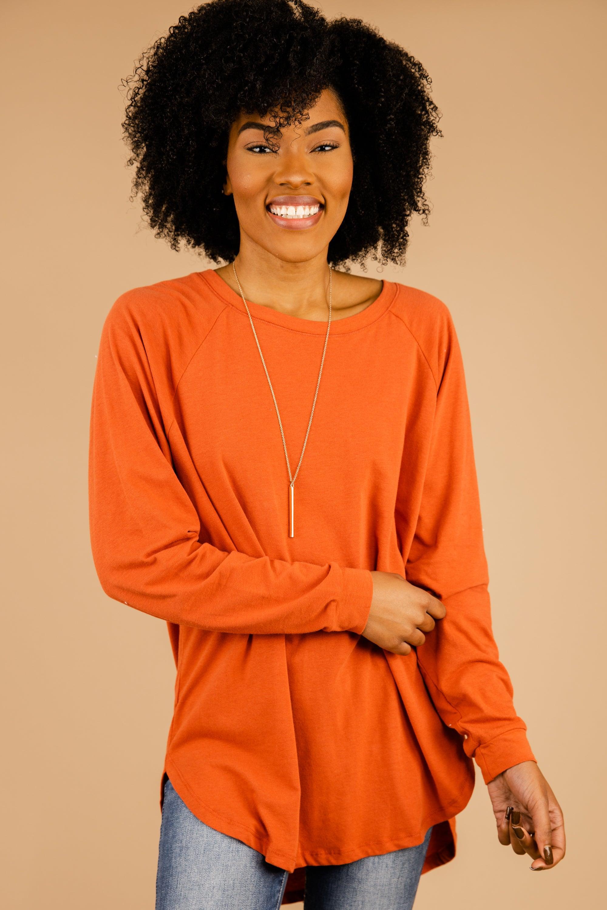 Easy Like Sunday Rust Orange Tunic Female Product Image