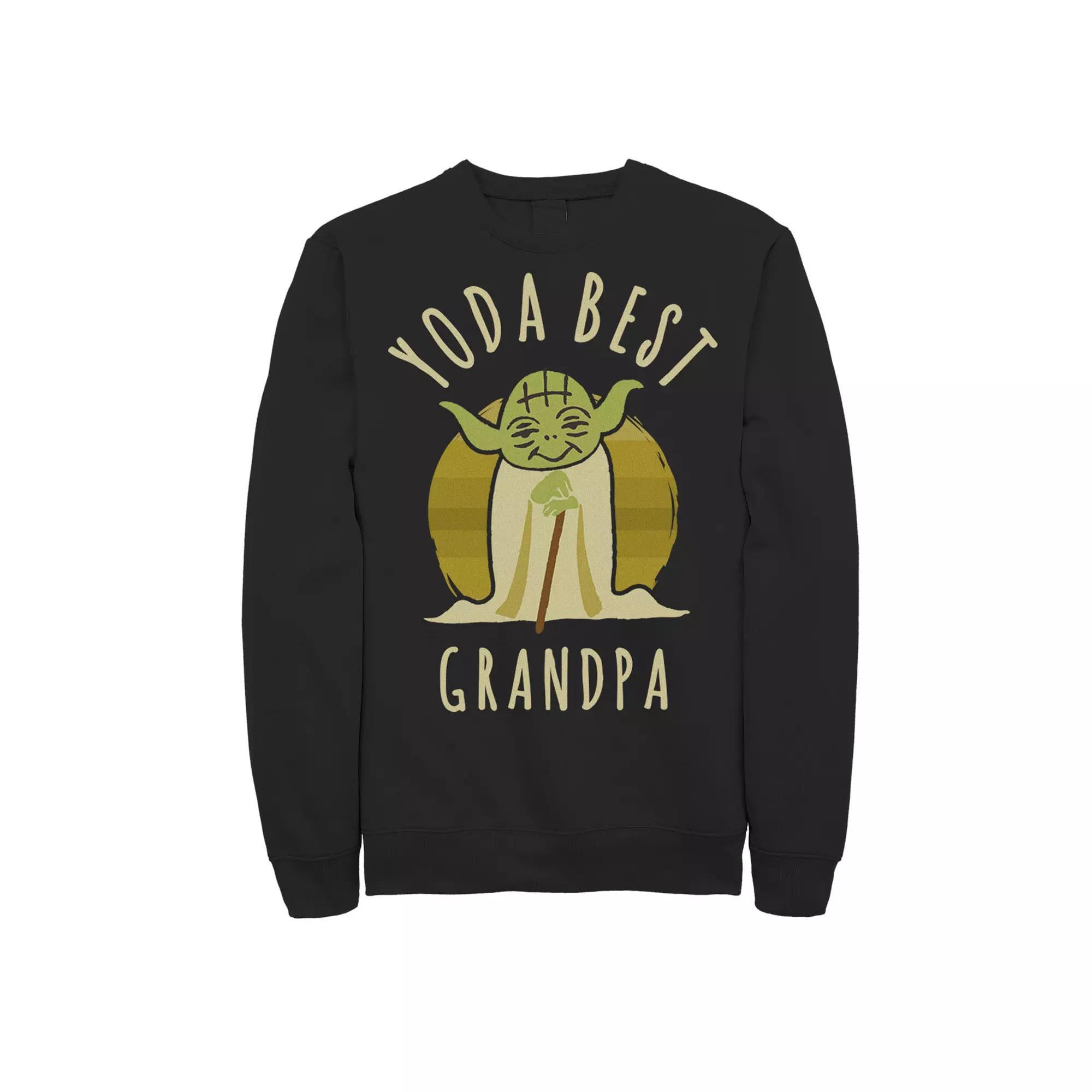 Men's Star Wars Yoda Best Grandpa Cartoon Yoda Sweatshirt, Size: Small, Kelly Product Image