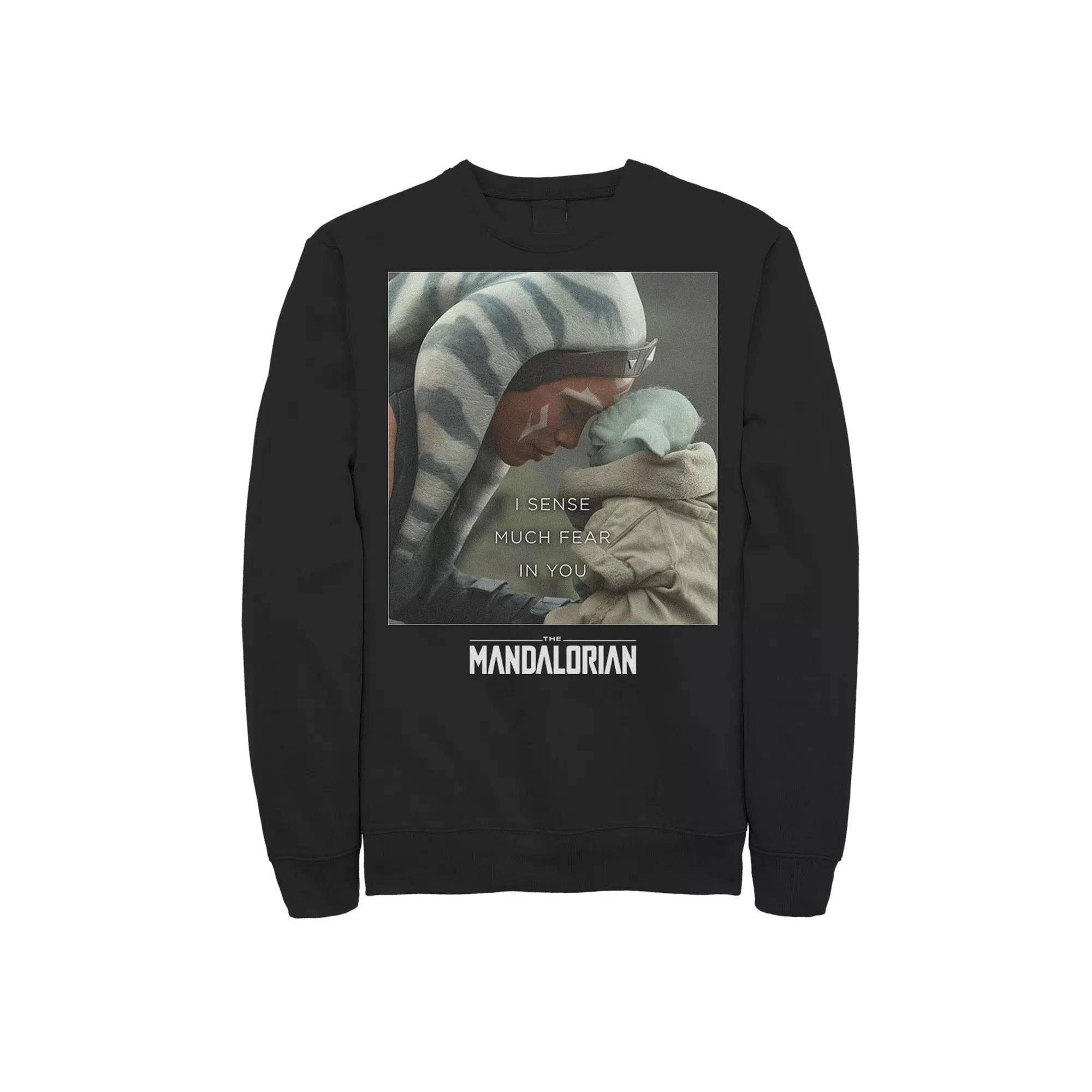 Men's Star Wars The Mandalorian Ahsoka Tano And The Child Poster Sweatshirt, Size: Large, Black Product Image