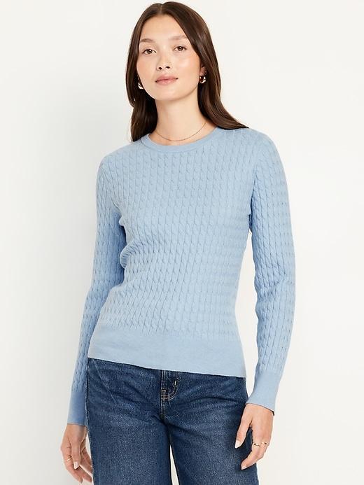 SoSoft Crew-Neck Cable Sweater Product Image