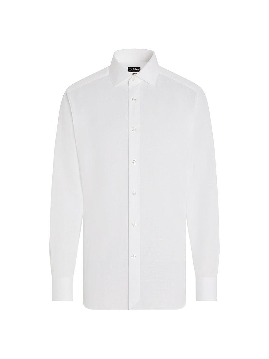 Mens Centoventimila Cotton and Linen Shirt Product Image