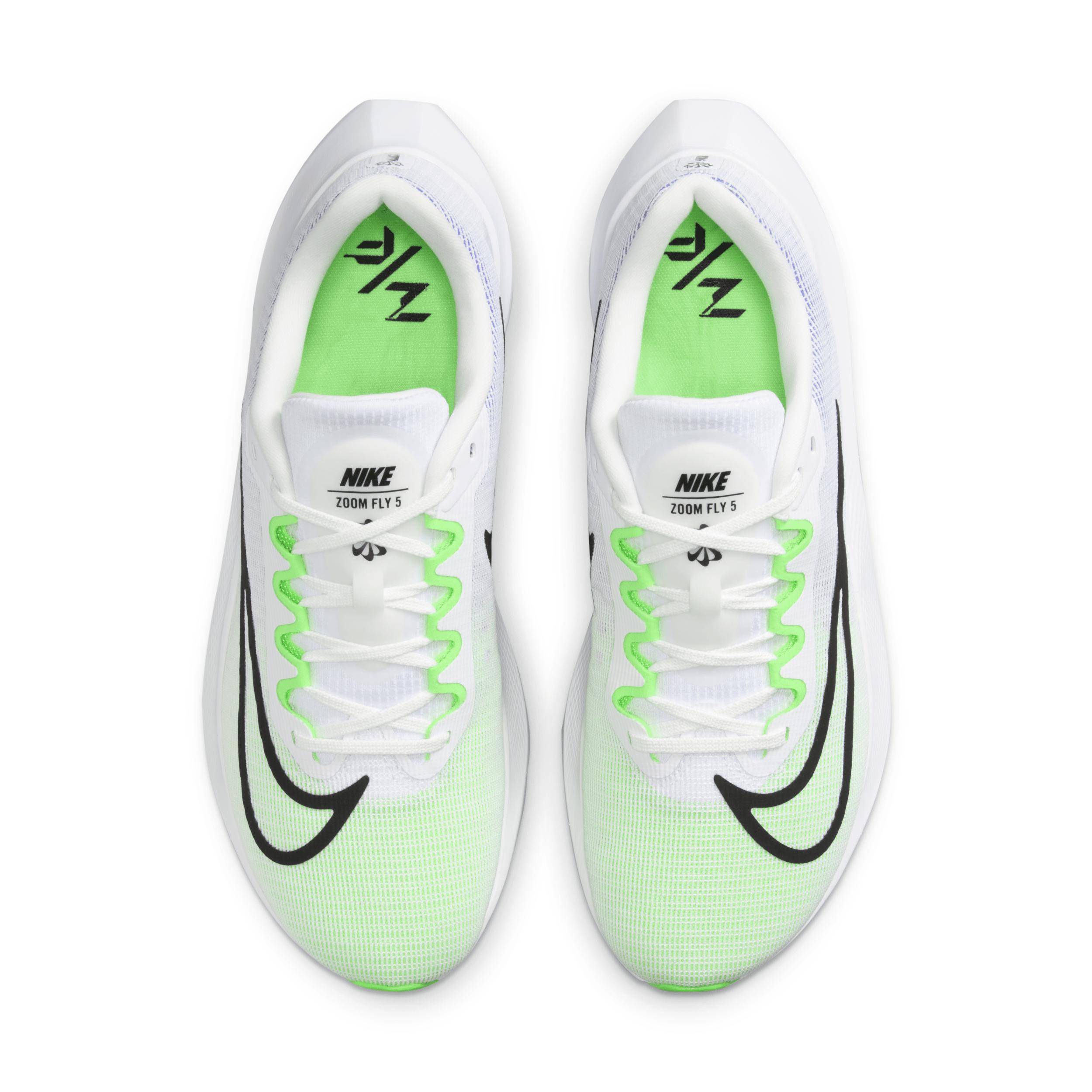 Nike Mens Zoom Fly 5 - Running Shoes White/Green Strike/Black Product Image