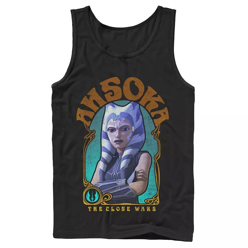 Men's Star Wars: The Clone Wars Ahsoka Portrait Tank Top, Size: Large 30, Black Product Image